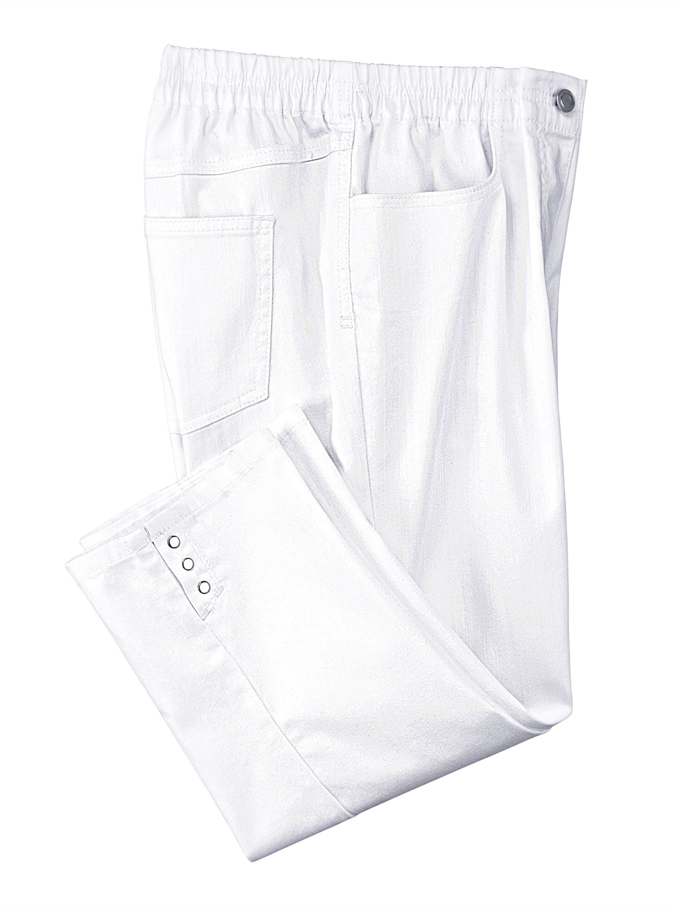 Caprijeans CLASSIC BASICS, Damen, Gr. 21, Kurzgrößen, weiß, 96% Baumwolle, 4% Elasthan, unifarben, 3/4-Länge, Jeans 3