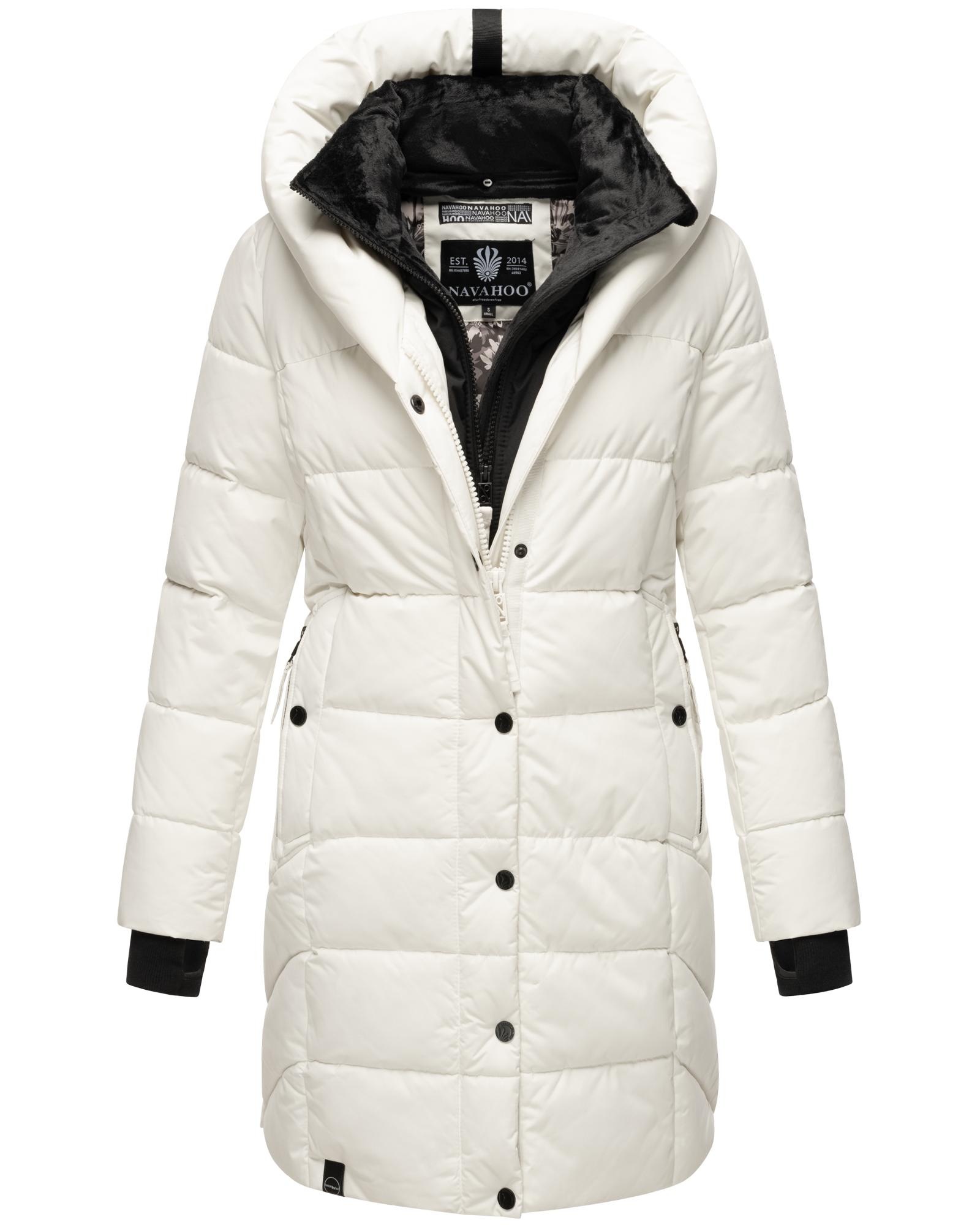 Navahoo Steppmantel »Knutschilein«, Stylischer Damenmantel mit abnehmbarem Fleece-Kragen