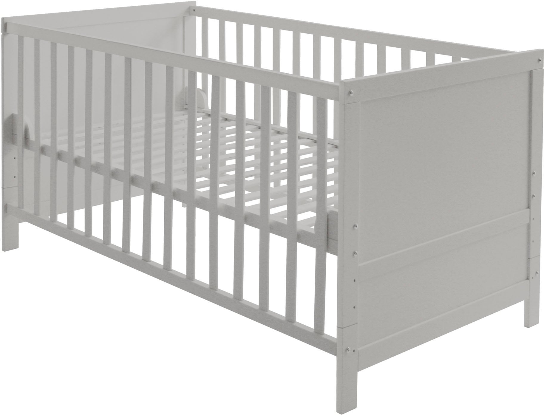 roba® Komplettbett »Sternenzauber, taupe«, (7 tlg.), inkl. Babybett, Matratze, Lattenrost, Himmelstange mit Himmel