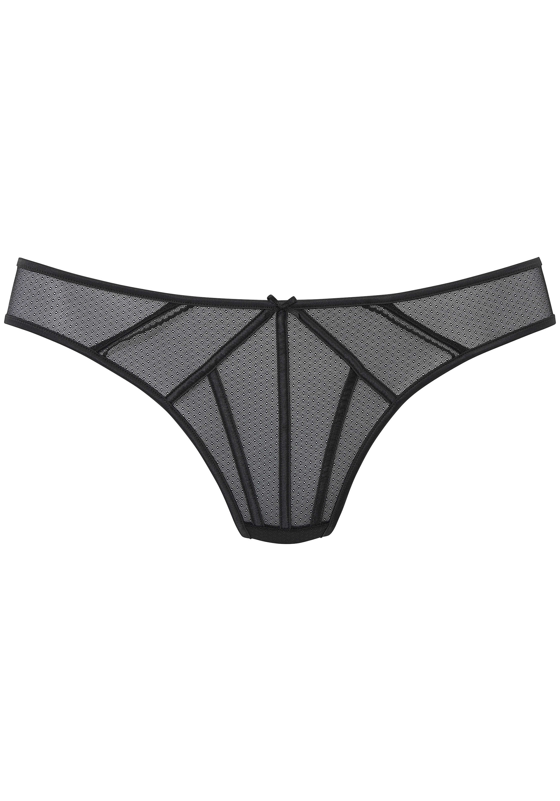 LASCANA String aus fancy Mesh mit flexiblen Stäbchen in Satin-Optik