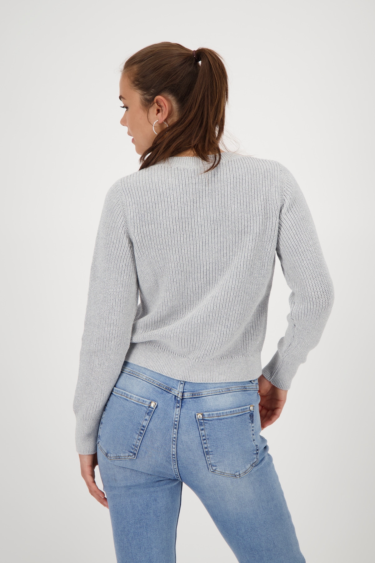 Thumbnail - Monari Strickpullover "Pullover Basic Lurex" Mit Rundhalsausschnitt