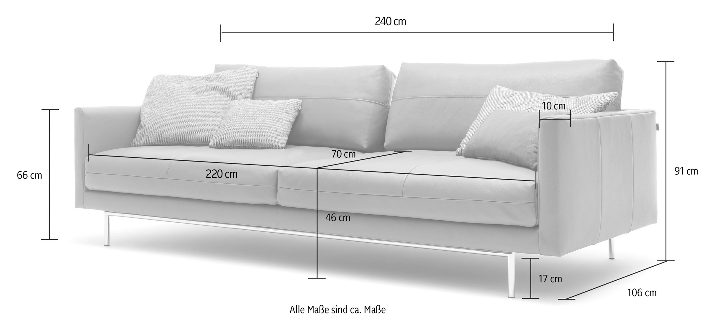 Creation BY ROLF BENZ 4-Sitzer »CR.414, Designsofa, Loungesofa«, Wahlweise aus Leder oder Chenille