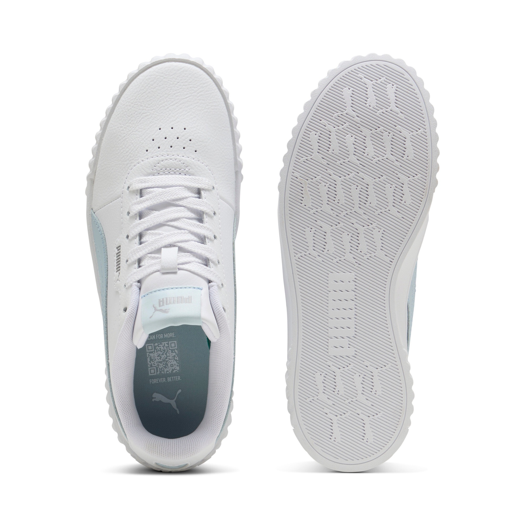 Sneaker PUMA "CARINA 3.0", Damen, Gr. 37,5, puma weiß, lucite, Leder, unifarben, Schuhe Sneaker, im klassischen Tennis-Stil, mit Schnürung, mit weichem Textilfutter 3