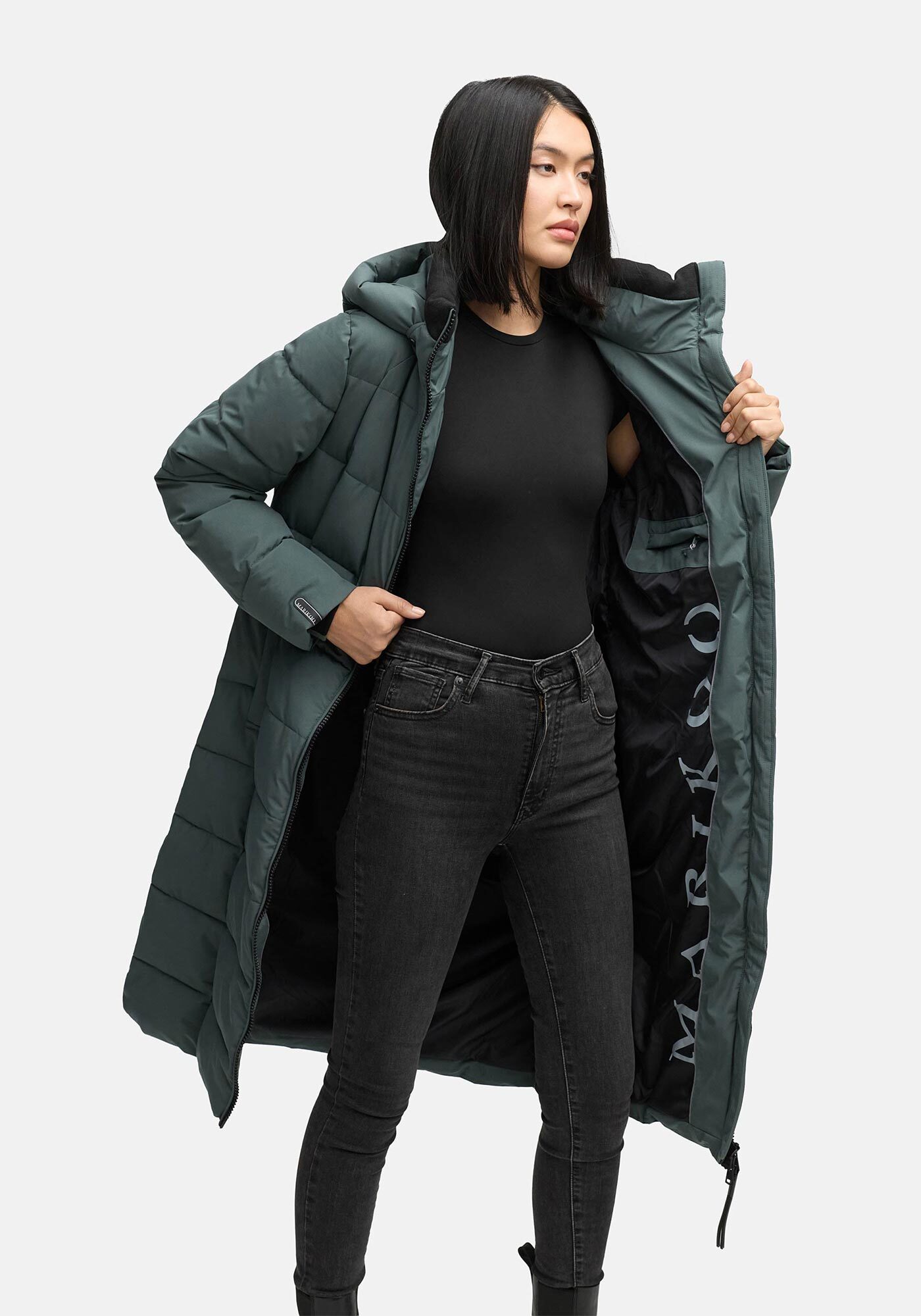 Marikoo Winterjacke "Lanitaa" Steppmantel mit abnehmbarer Kapuze
