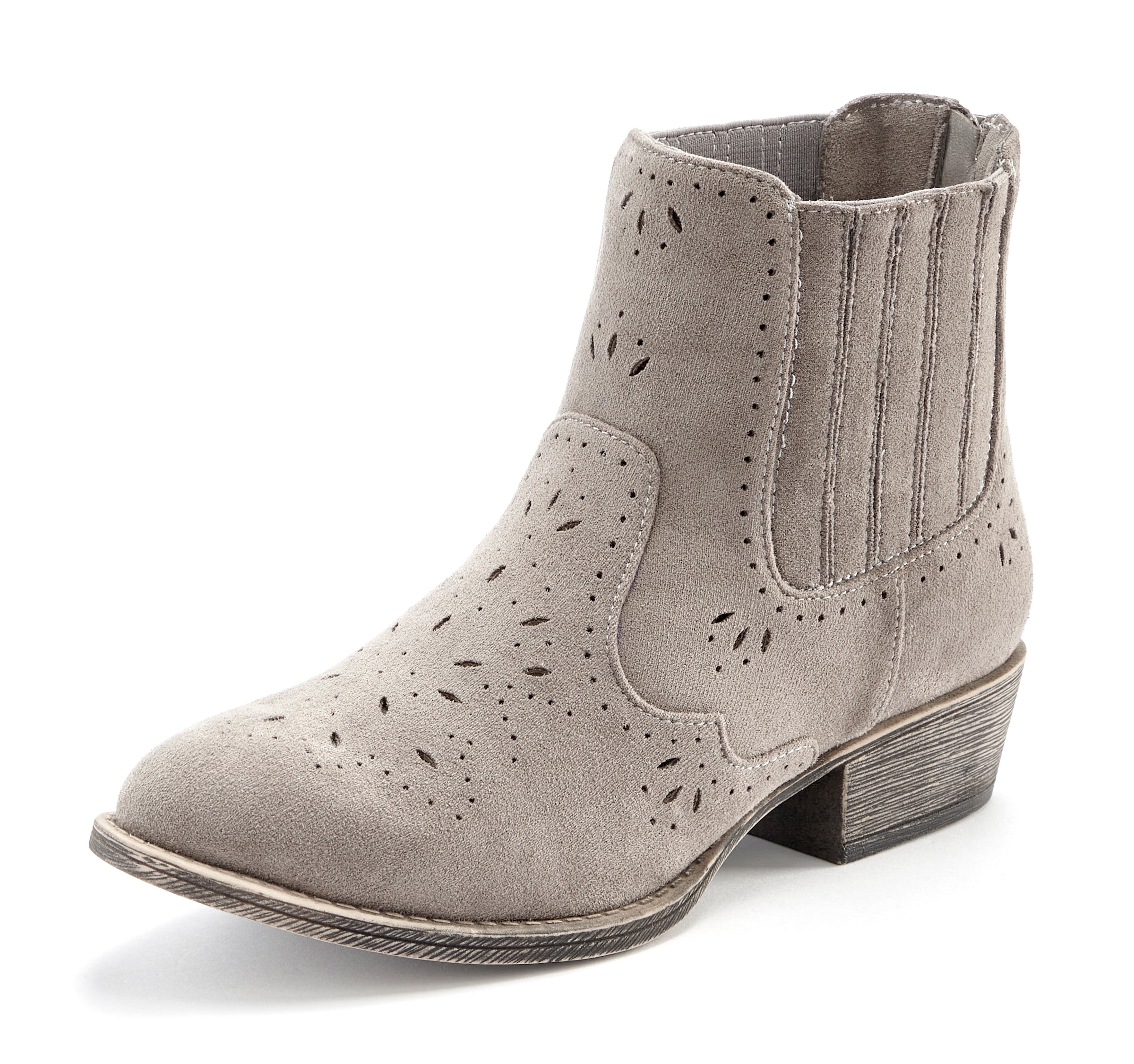 LASCANA Stiefelette »Stiefel, Boots, Westernstiefelette, Cowboy Boots,«, mit Cut-Outs VEGAN