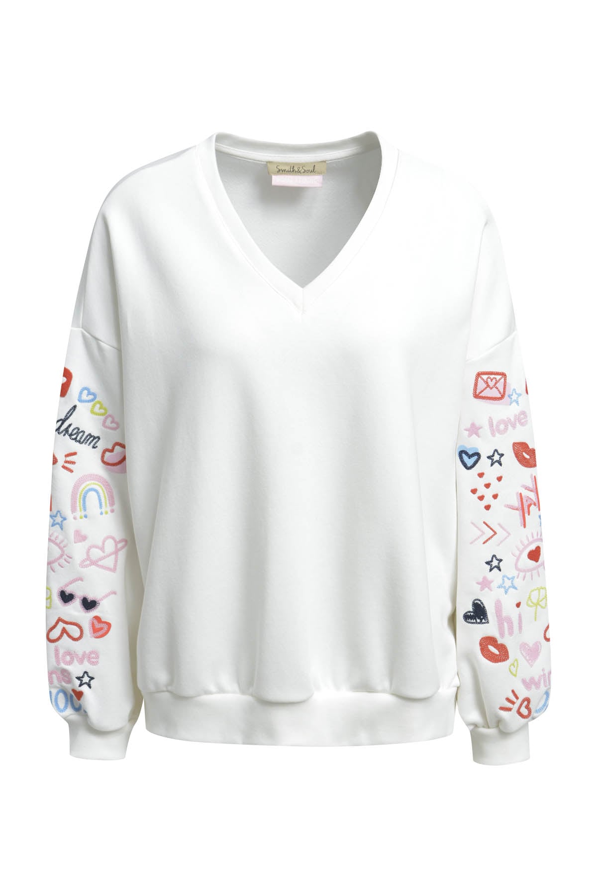 Smith & Soul Sweatshirt, mit V-Ausschnitt, Oversize, bestickt günstig online kaufen