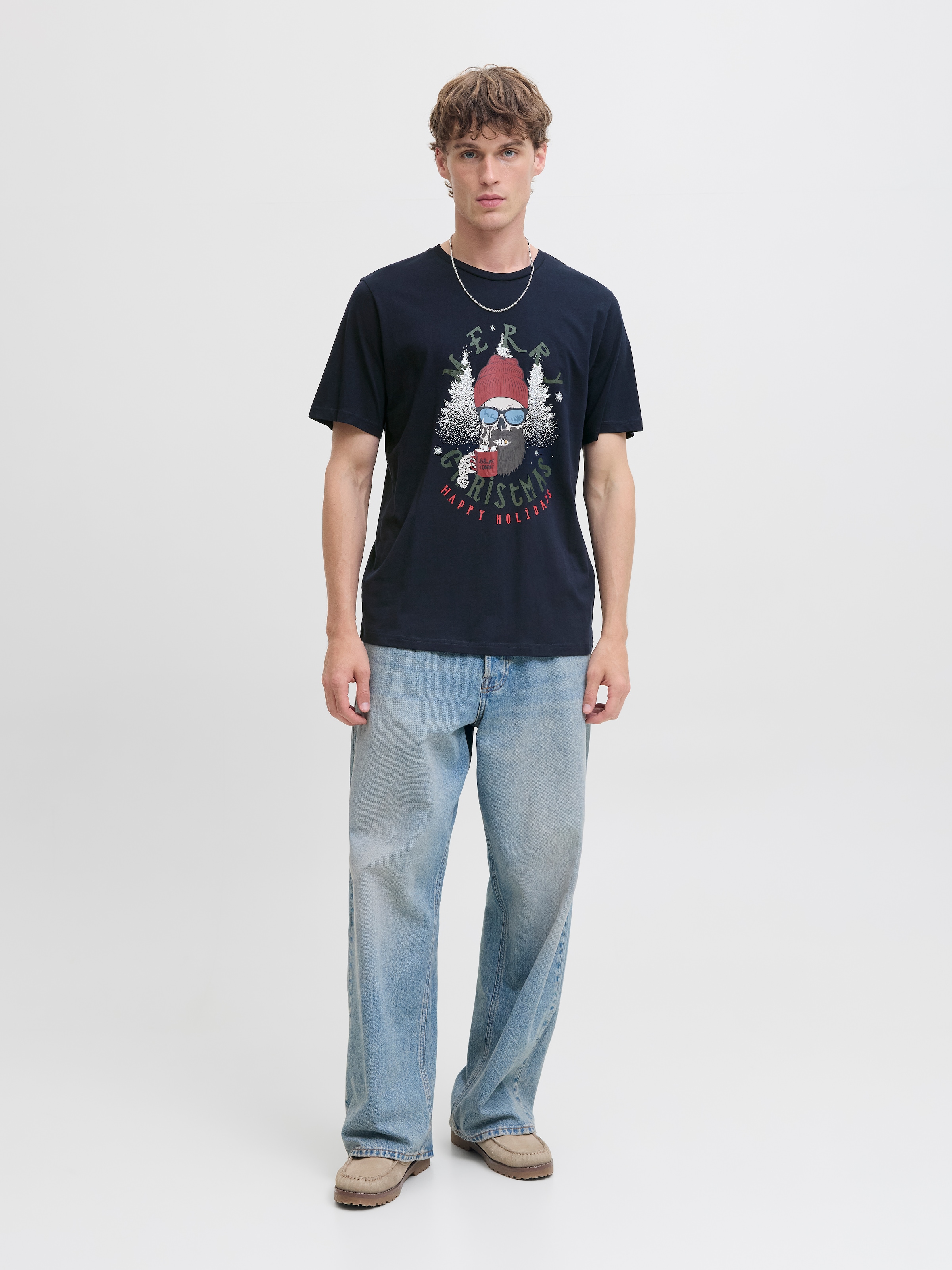 Jack & Jones Kurzarmshirt »JJNOEL XMAS TEE SS CREW NECK«
