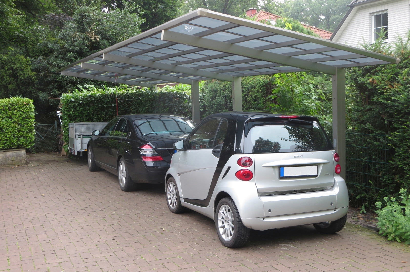 Ximax Doppelcarport »Linea Typ 60 Tandem-Edelstahl-Look«, Aluminium, 257 cm, edelstahlfarben, Aluminium