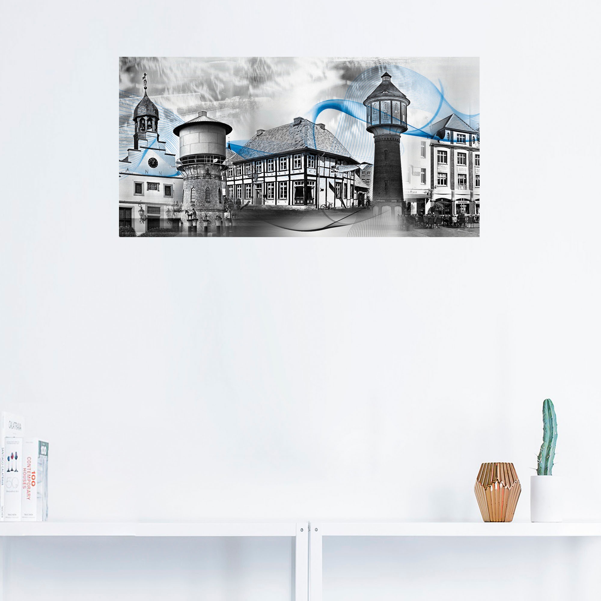 Artland Wandbild »Lingen Emsland Collage 01«, Gebäude, (1 St.), als Leinwandbild, Wandaufkleber oder Poster in versch. Größen