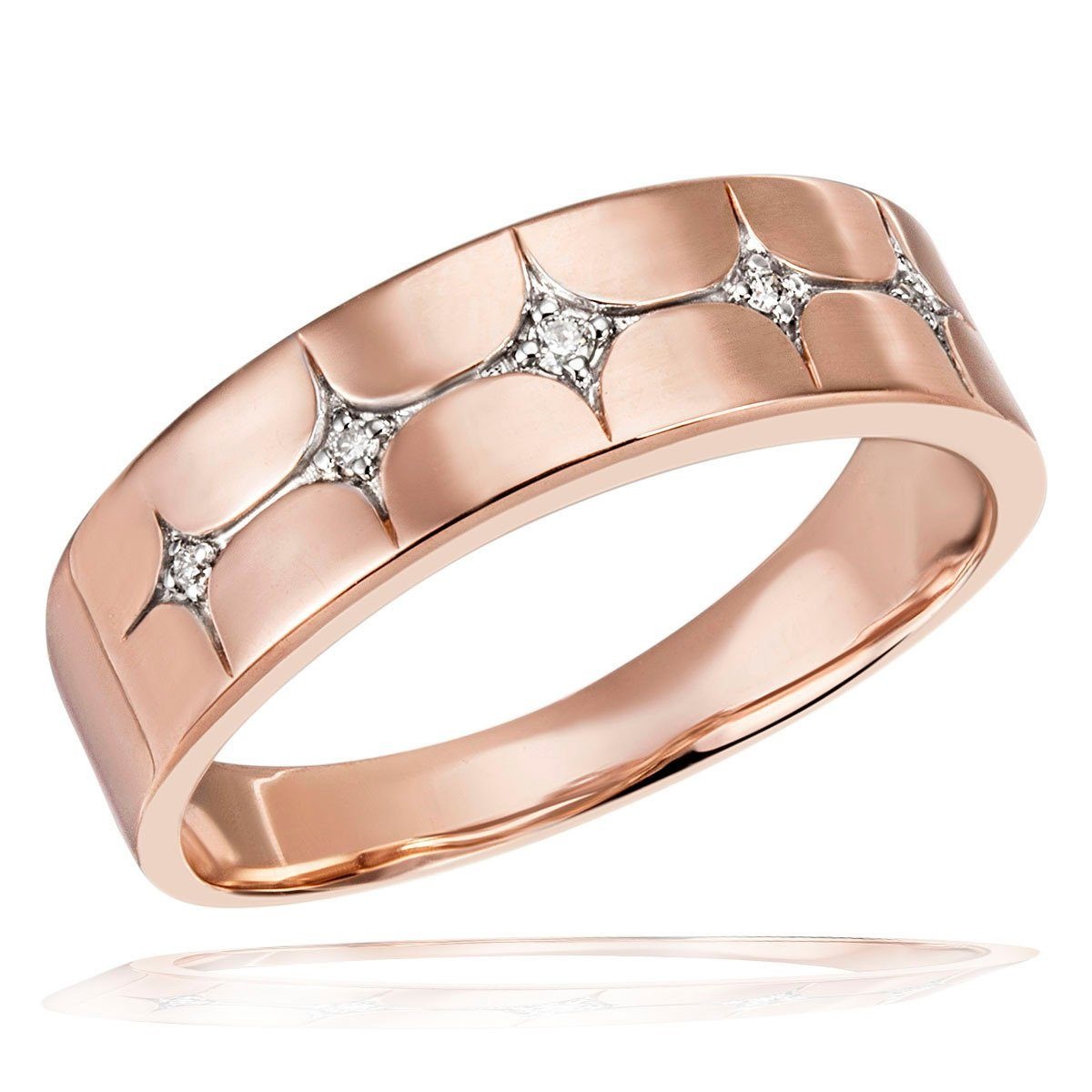 goldmaid Damenring 585/- Rotgold 5 Brillanten P1 0 03 ct.