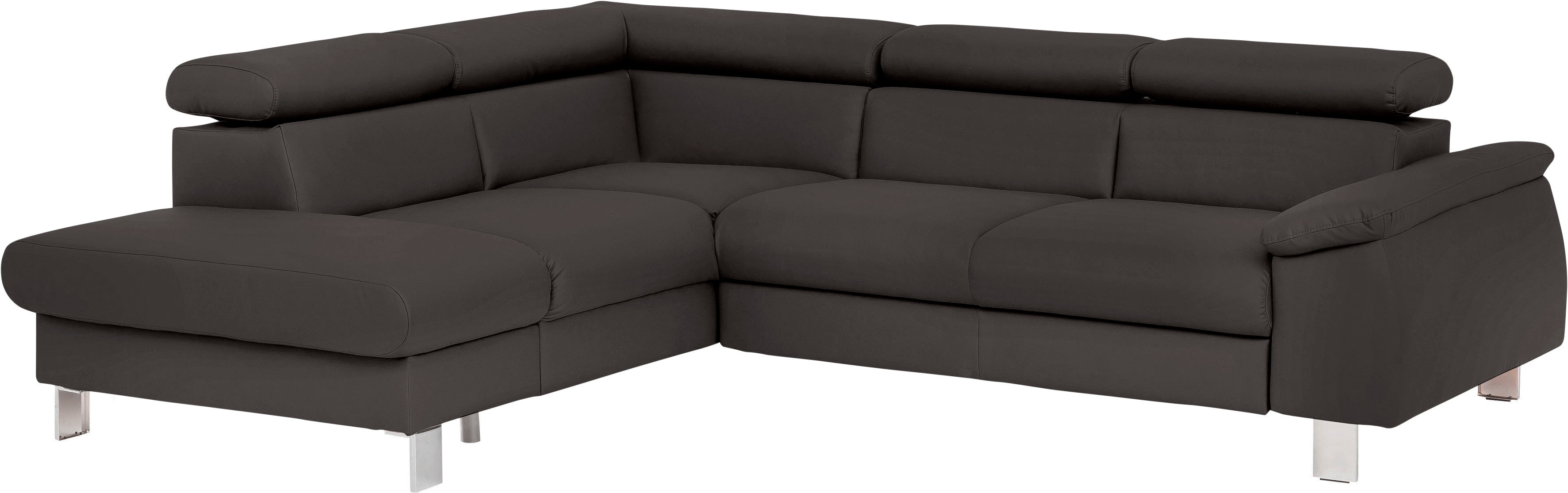 COTTA Ecksofa "Komaris L-Form, B: 249 cm" mit Kopfteilverstellung, optional Schlaffunktion, Bettkasten & Licht