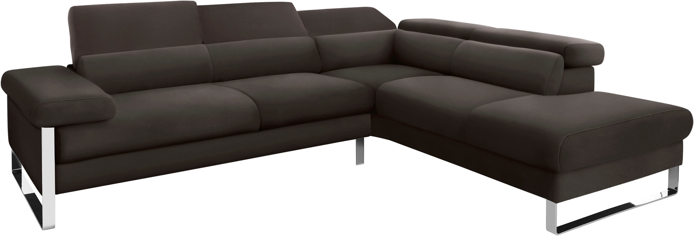 W.SCHILLIG Ecksofa »finn, toller Sitzkomfort, L-Form, hochwertige Verarbeitungsdetails«, German Design Award 2016, Fußgestell Chrom glänzend, Breite 281 cm