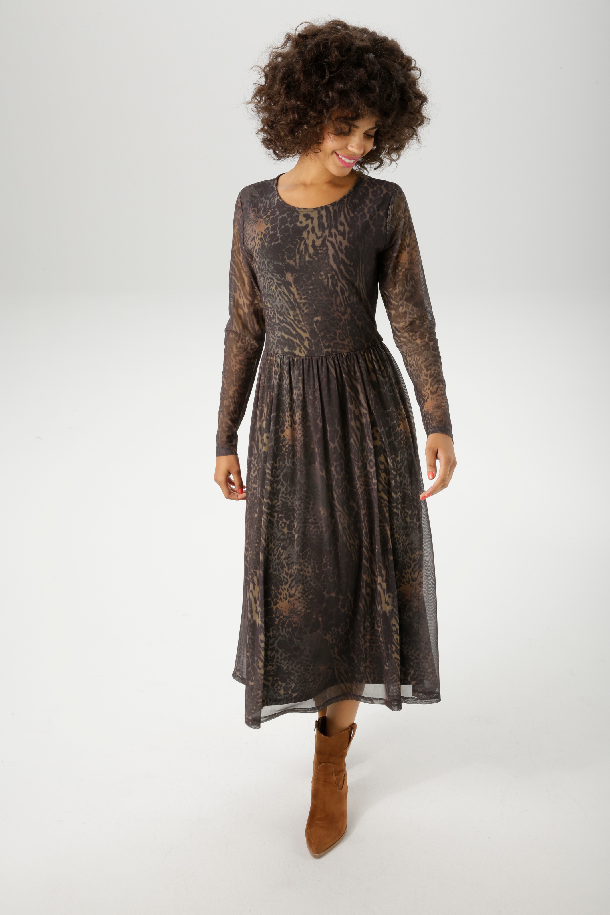 Aniston CASUAL Midikleid, mit fantasievollem Animal-Print - NEUE KOLLEKTION günstig online kaufen