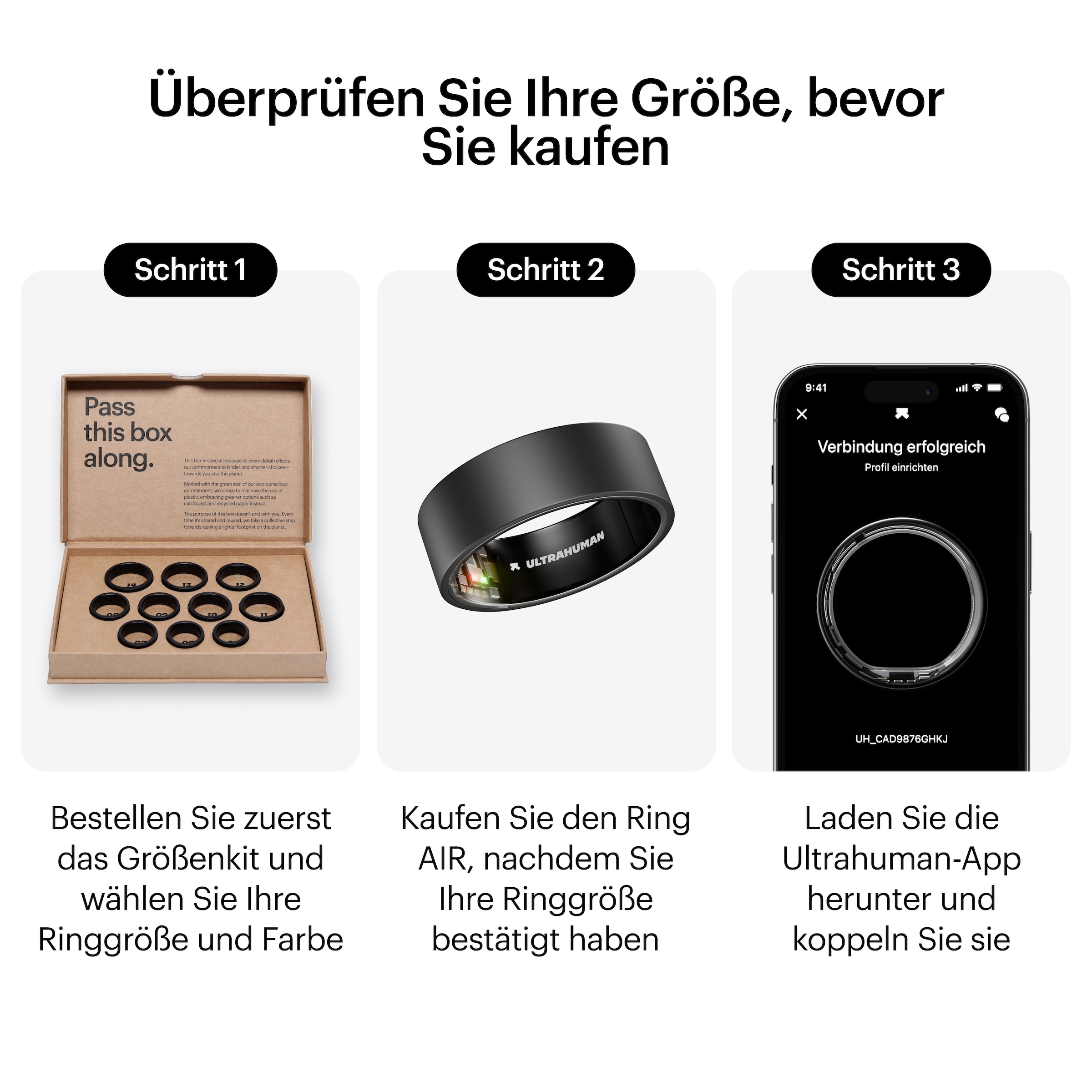Ultrahuman Activity Tracker »Smartring AIR - Size 14« Schlaf- und Fitness-Tracker für Frauen und Männer