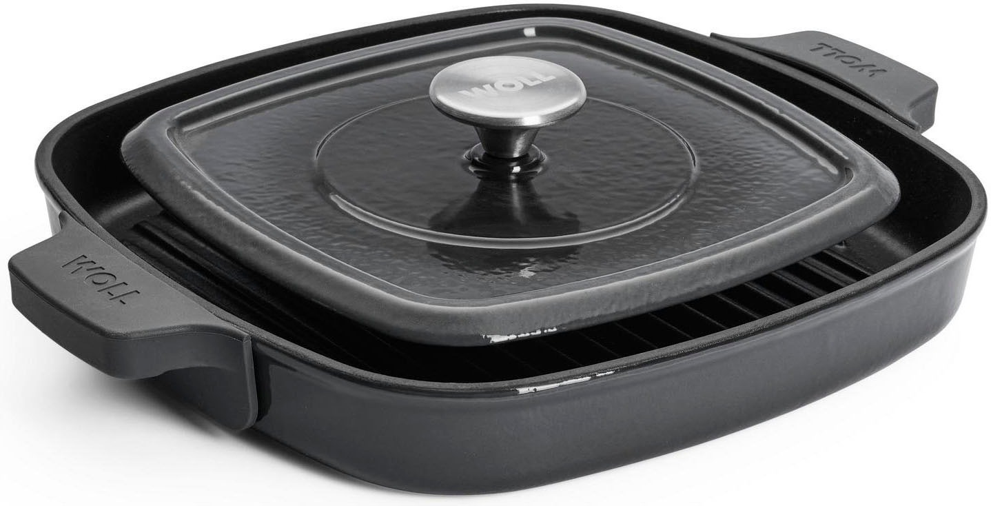 WOLL Grillpfanne "Iron", Ø 28cm + Höhe 4,5cm, grau, Pfannen, 28x28 cm, Induktion