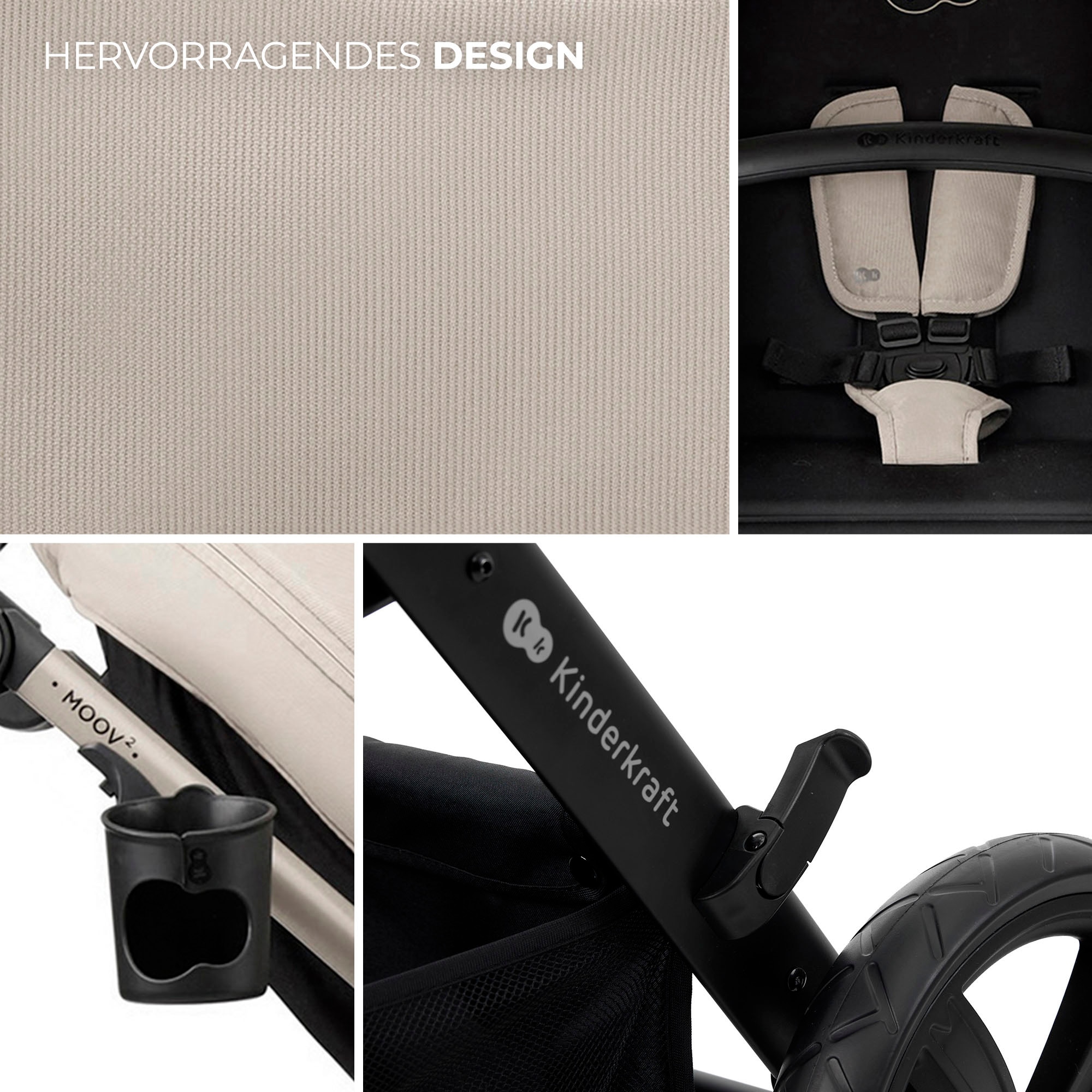 Kinderkraft Kombi-Kinderwagen »MOOV 2 4in1 AIR«, 27 kg, mit Luftreifen