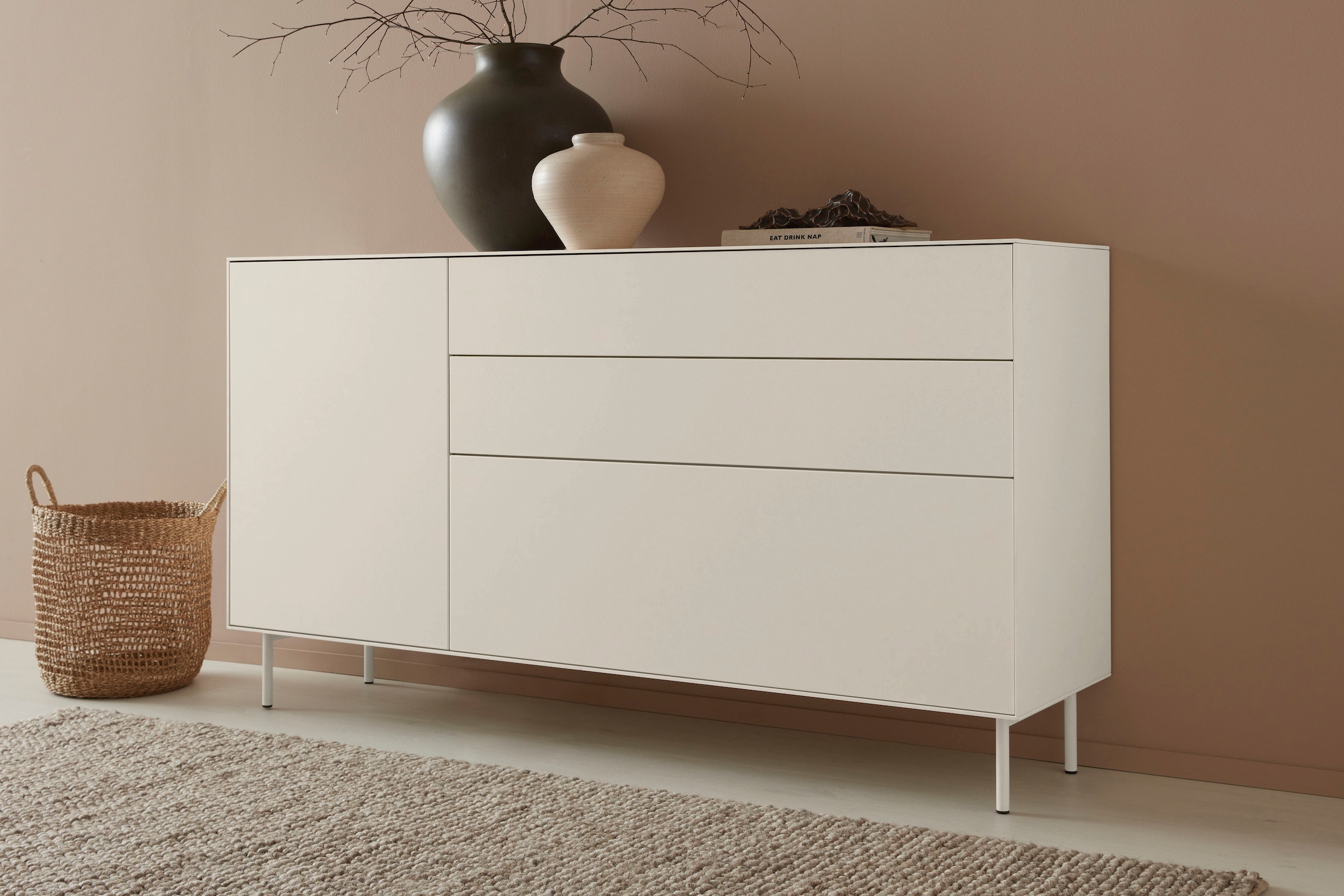 LeGer Home by Lena Gercke Sideboard »Essentials«, Breite: 167cm, MDF lackiert, Push-to-open-Funktion