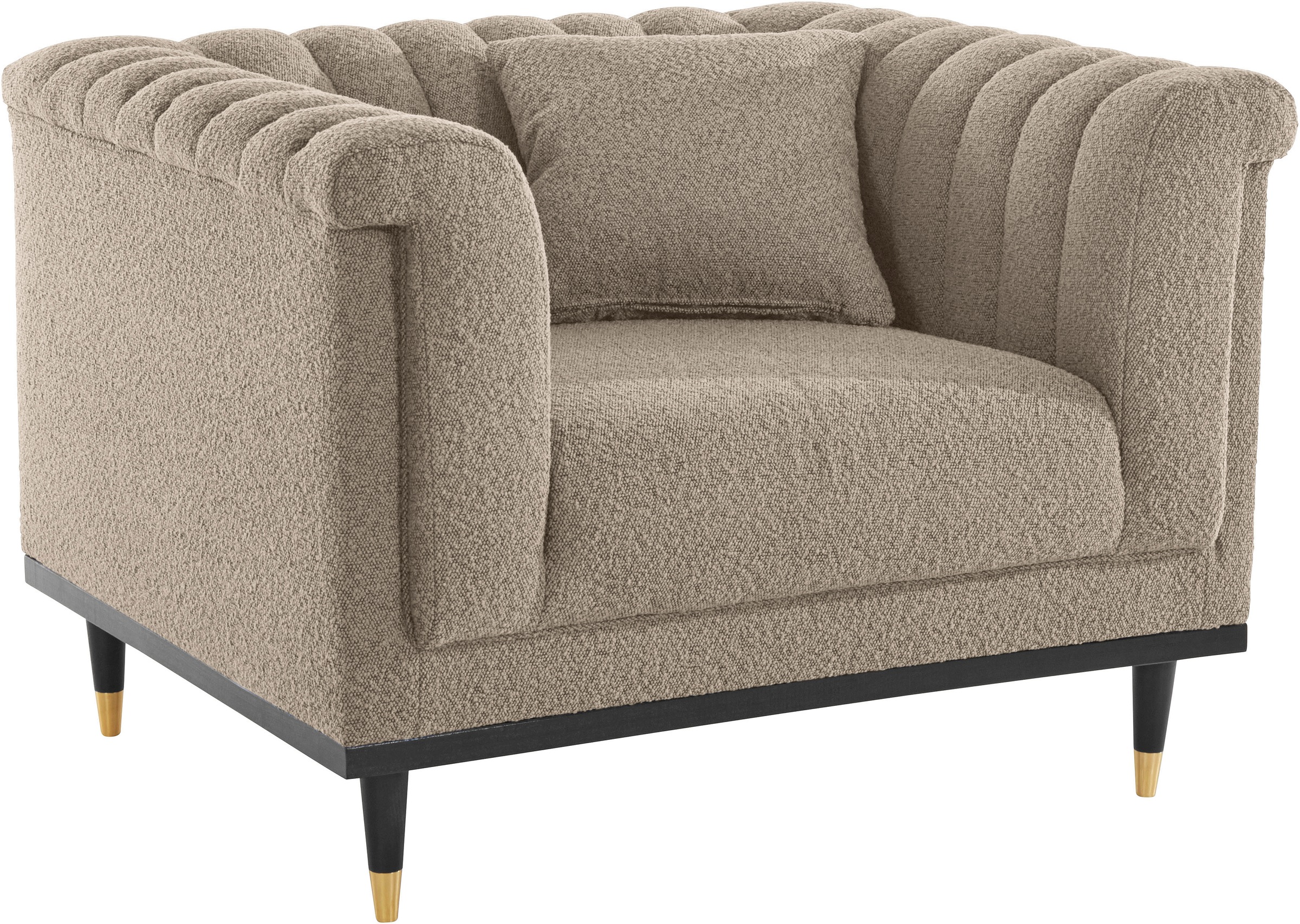 Guido Maria Kretschmer Home&Living Cocktailsessel »Chamby New Sessel«, im Bouclé-Strukturbezug mit Steppung im Lehnenbereich