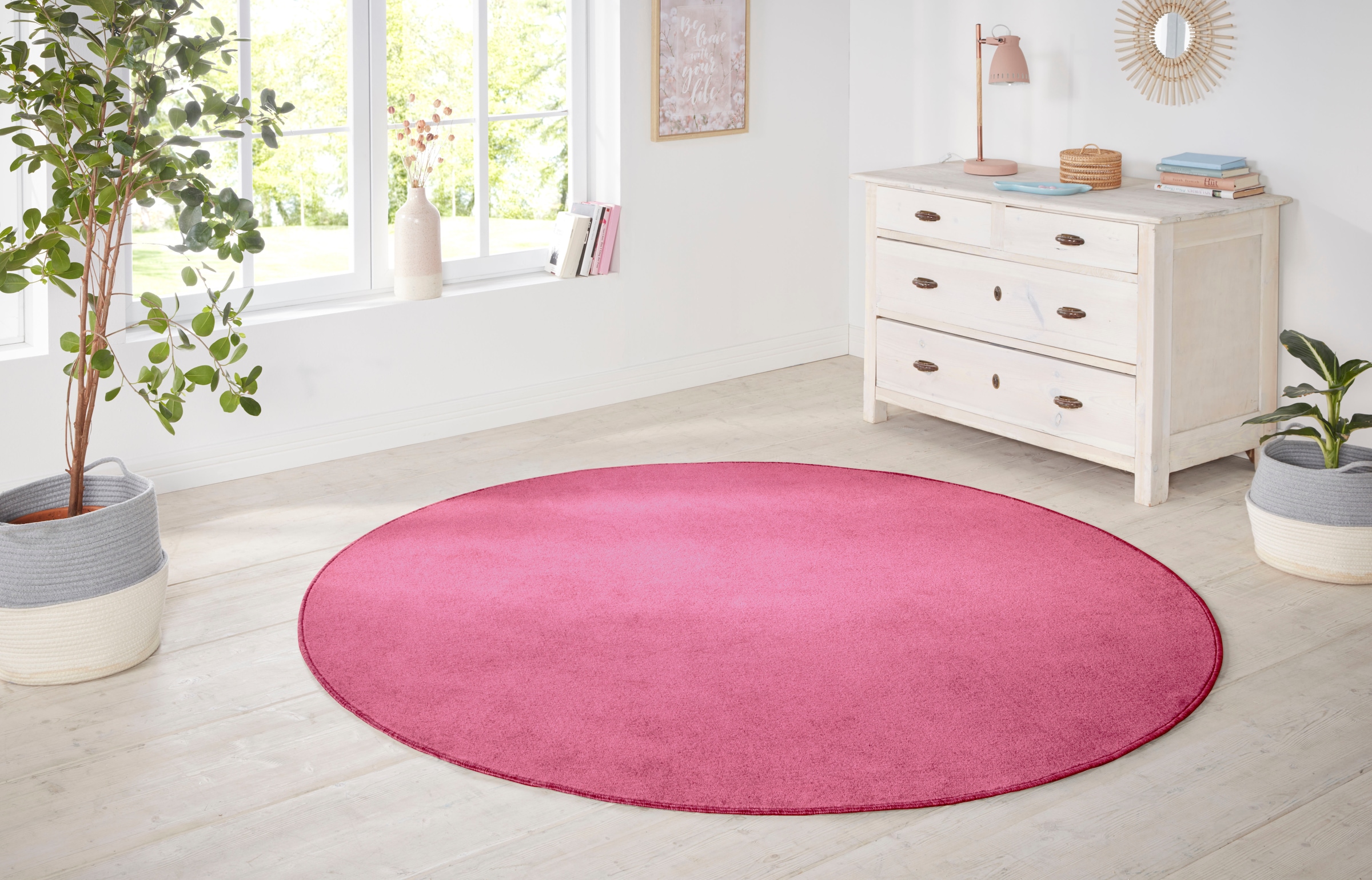 HANSE Home Teppich »Shashi«, rund, Kurzflor, Unifarben, Teppich, Weich, Esszimmer, Kinderzimmer, Flur