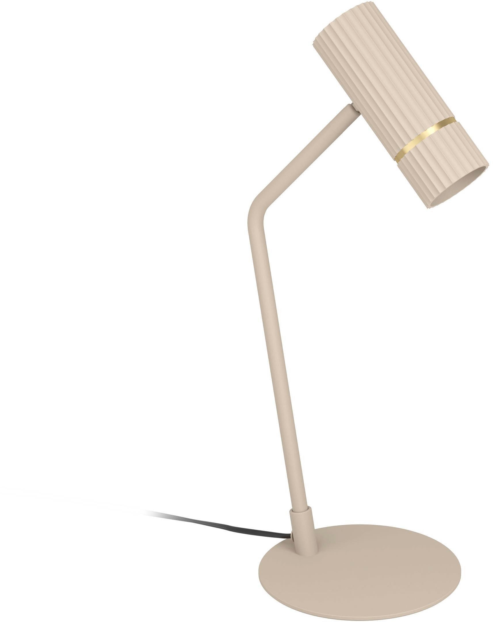EGLO Tischleuchte »Caminia LED Tischlampe, beige und gold, GU10, Nachttischlampe mit Spot« GU10 1 Stk. Tischleuchte - L21 x B17 x H48,5 cm - 1X4,7W inkl.