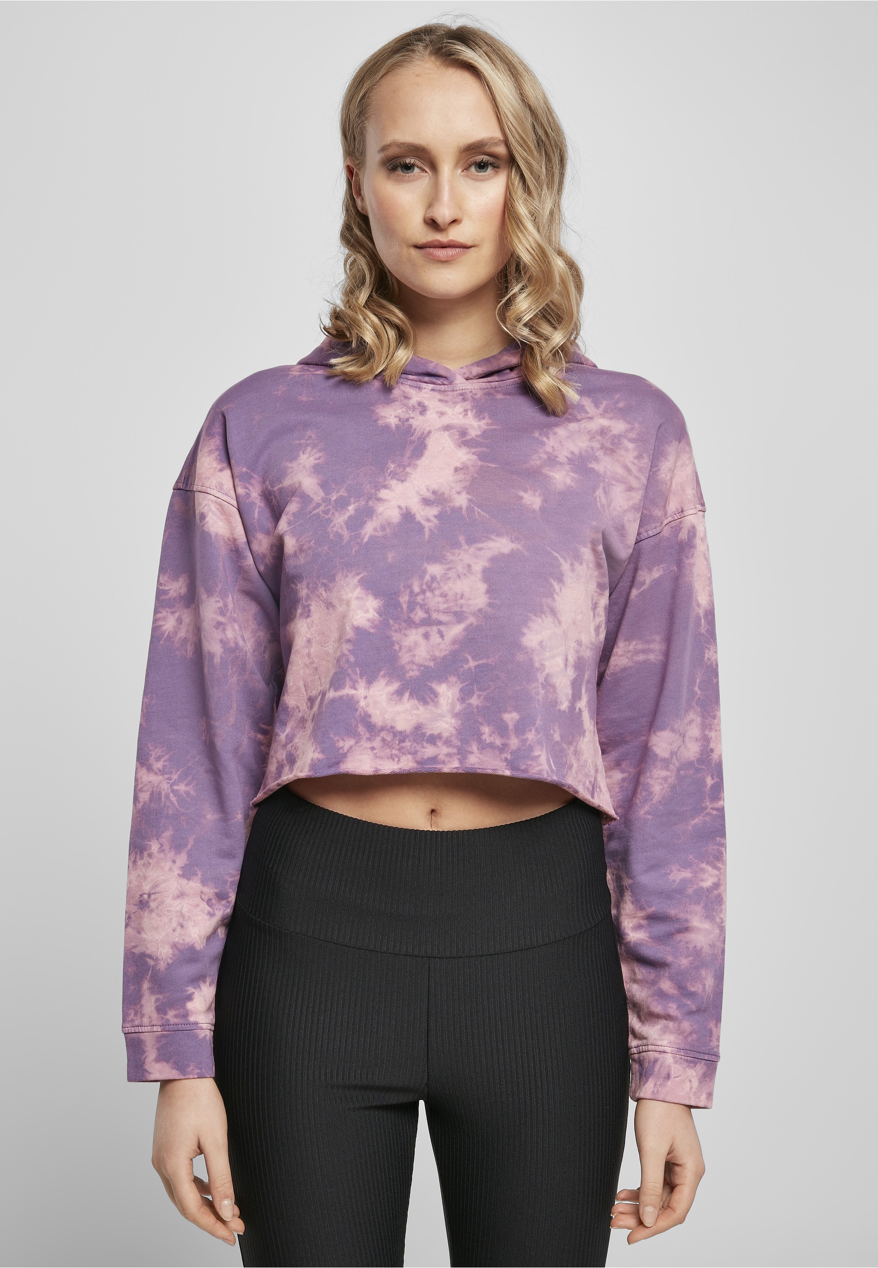 URBAN CLASSICS Kapuzenpullover »Urban Classics Damen Ladies Oversized Short Bleached Hoody« 1 Stk.