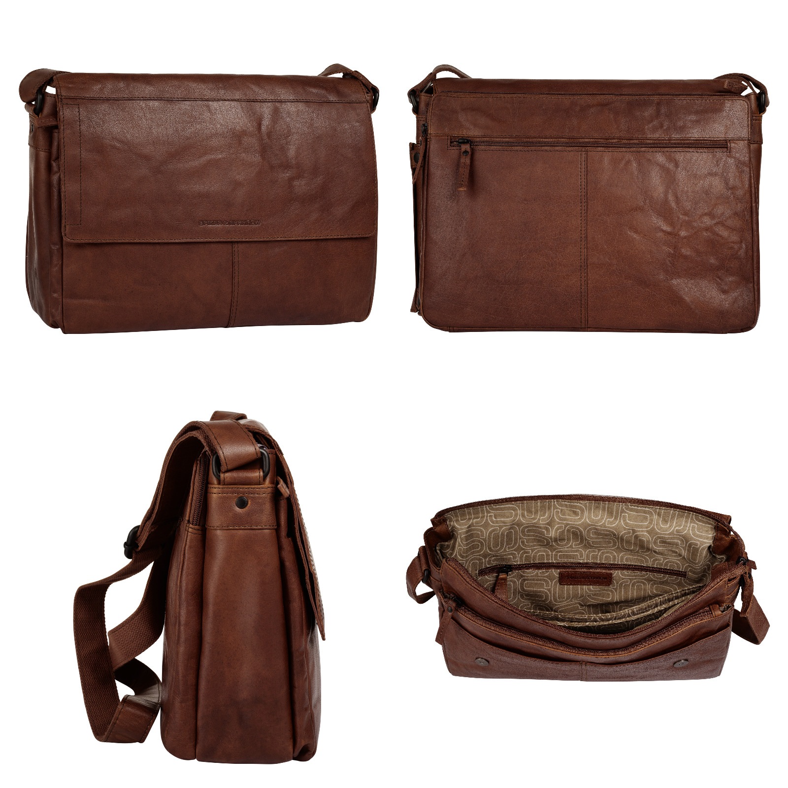 Spikes & Sparrow Messenger Bag, echt Leder