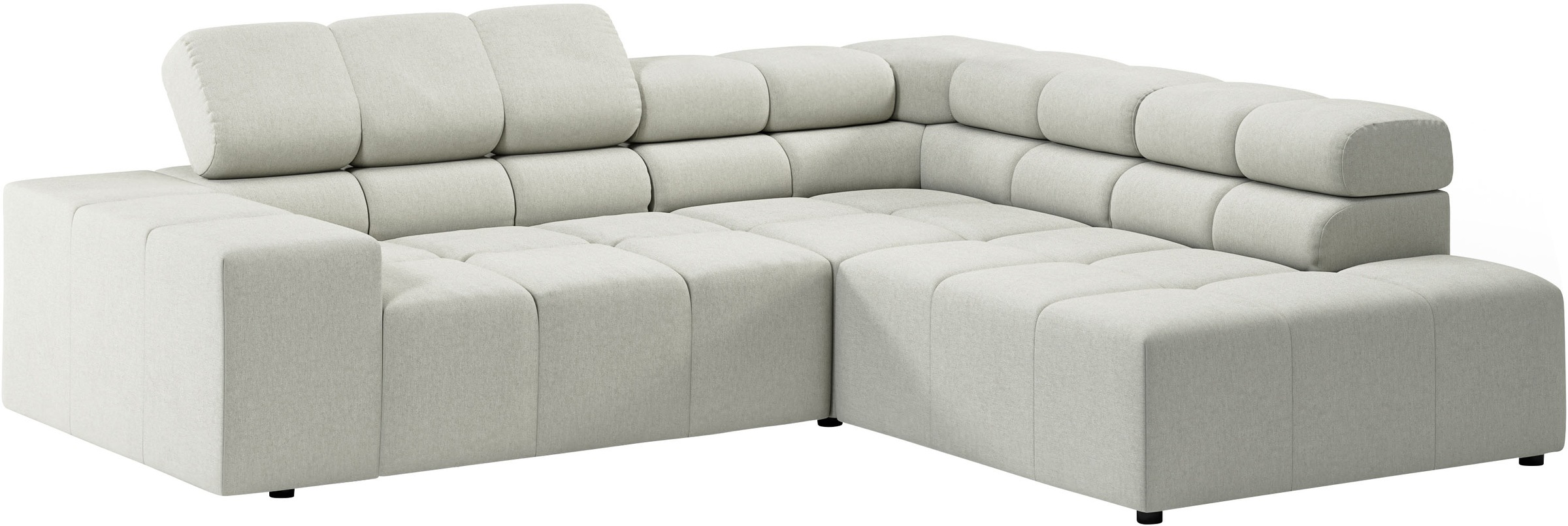 INOSIGN Ecksofa »Ancona, incl. Kopfteilverstellung + 3 Zierkissen, L-Form, bequem«, wahlweise motorische Sitztiefenverstellung, B/T(H: 249/215/70 cm