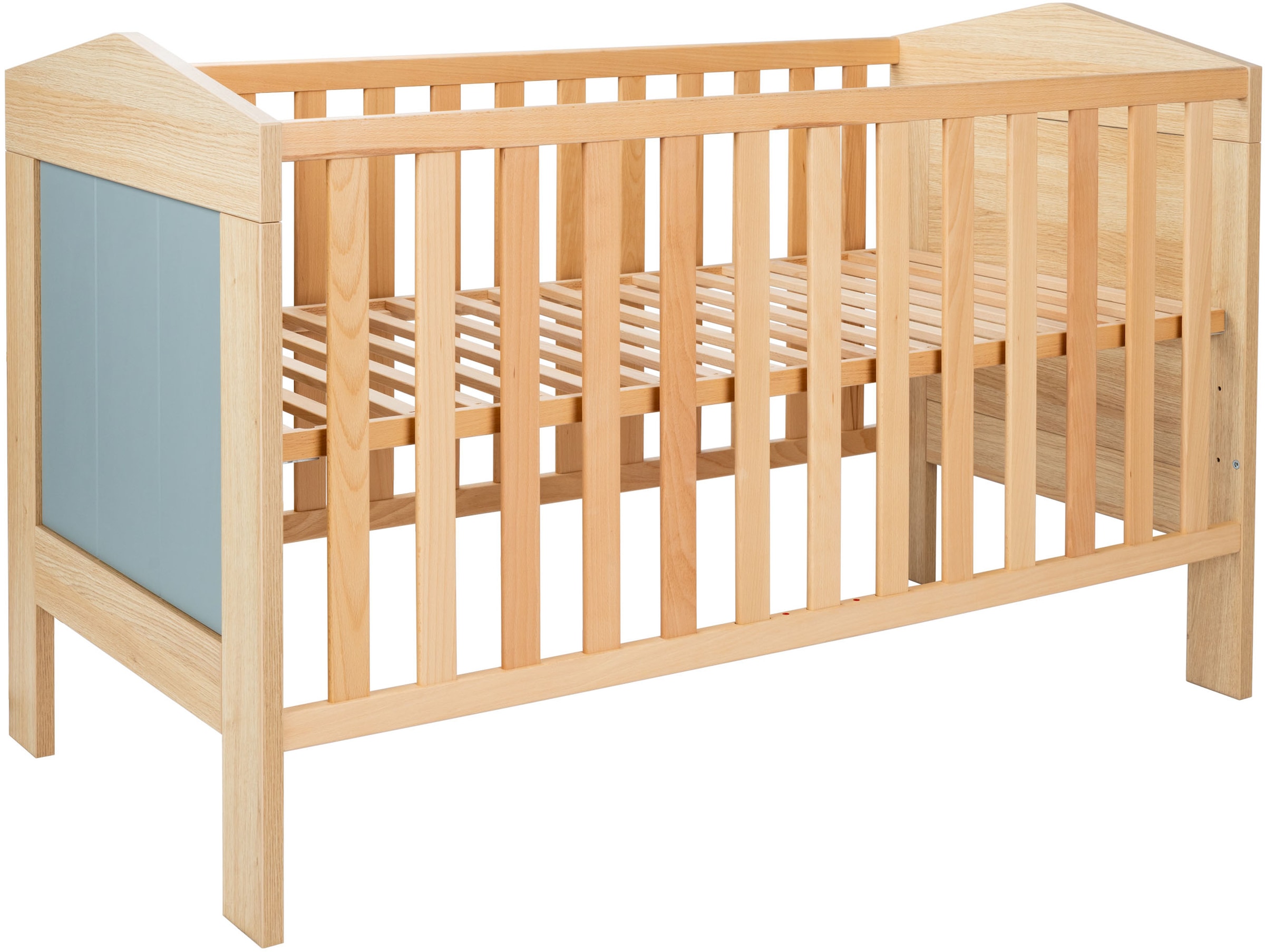 arthur berndt Babyzimmer-Komplettset »Babyzimmer-Set »Roofy« 3-teilig mit 1-türigem Kleiderschrank«, (Set, 3 tlg., Babymöbel-Set »Roofy« Kleiderschrank,Kinderbett+Wickelkommode)