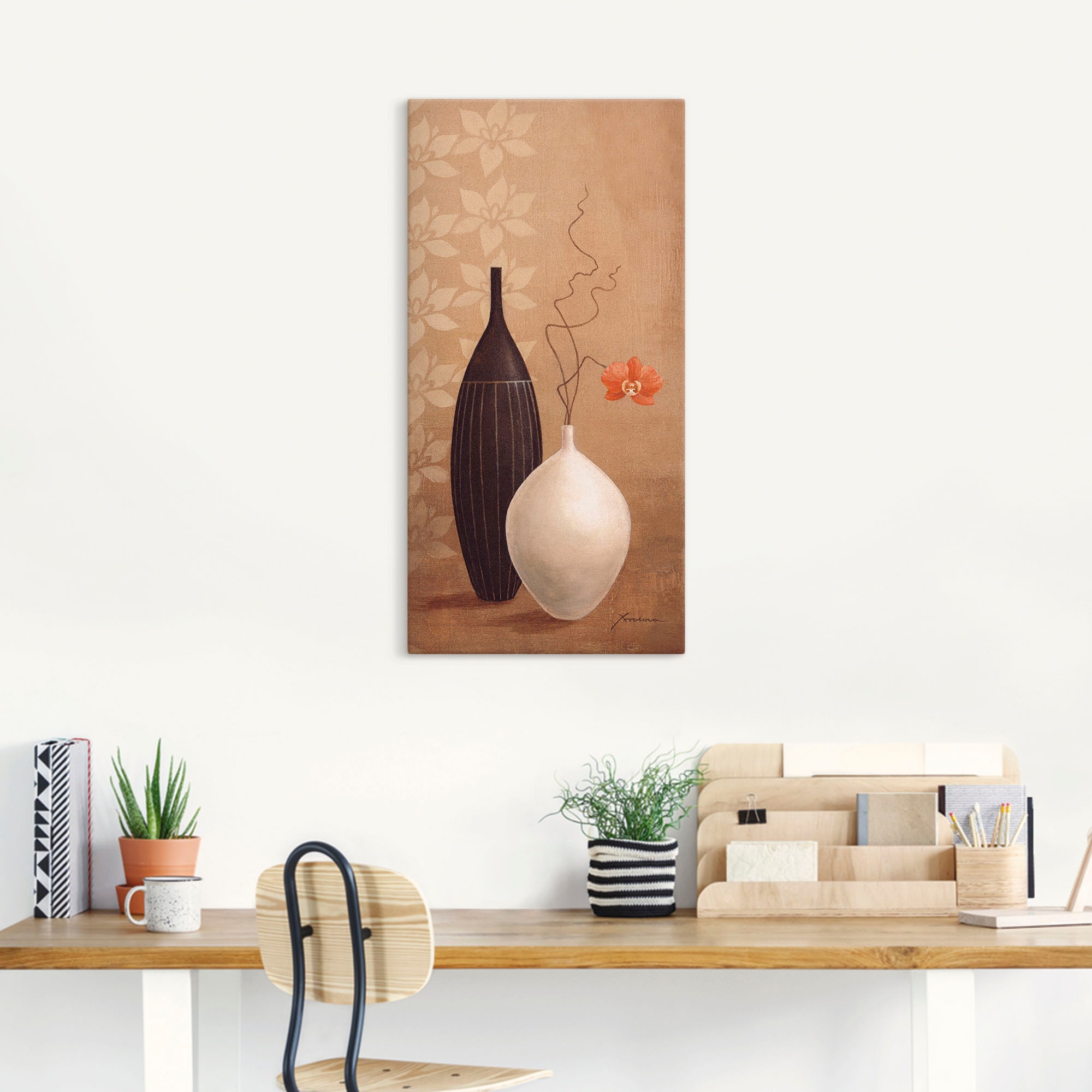 Artland Leinwandbild "Schmalhalsvase" Vasen & Töpfe 1 Stk. tlg. auf Holzrah günstig online kaufen