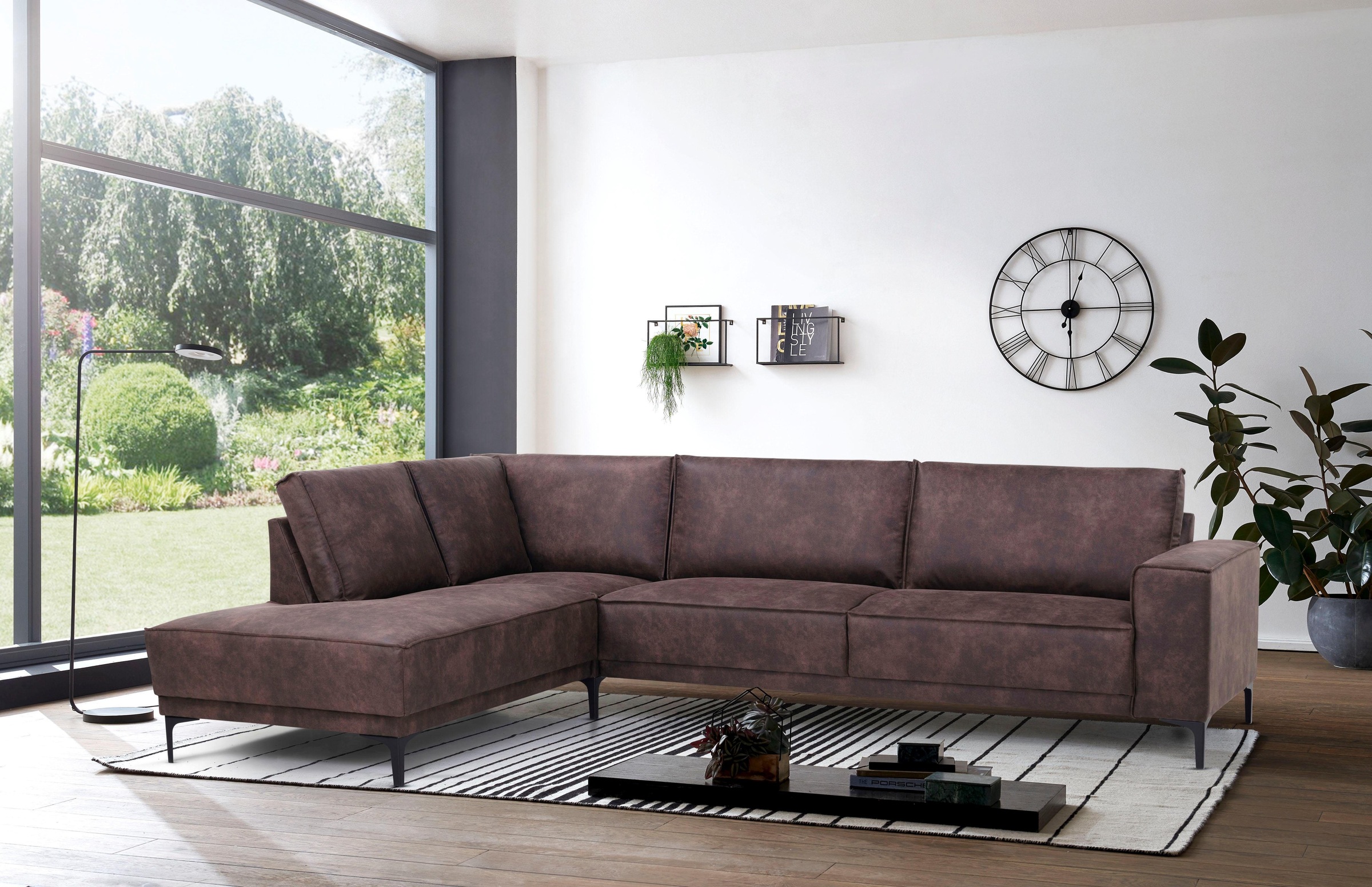 OTTO home Ecksofa "Polsterecke Oland, Struktur, Flachgewebe, Luxus-Microfas günstig online kaufen