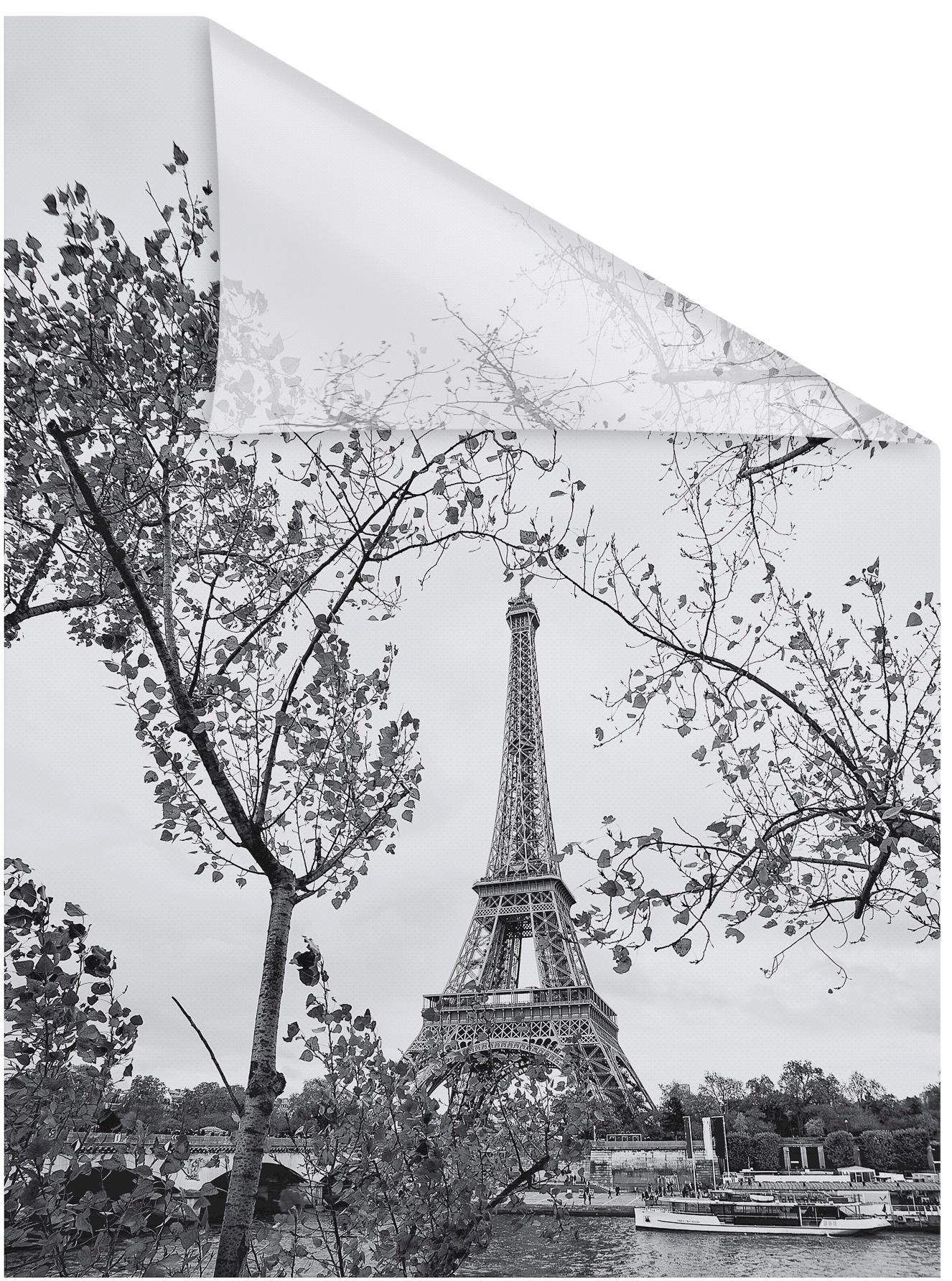 Fensterfolie selbstklebend, Sichtschutz, Paris - Schwarz Weiß