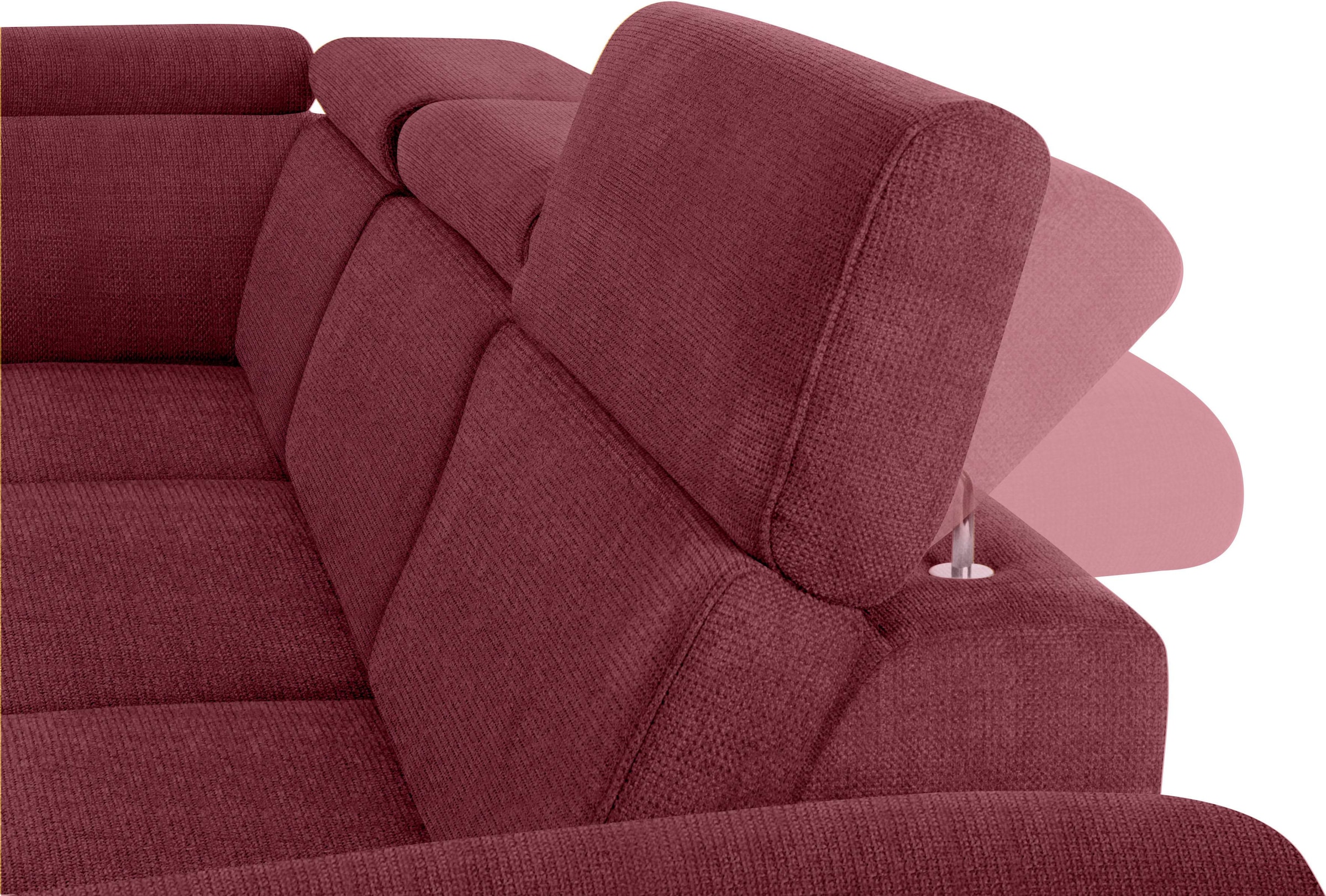 sit&more Ecksofa, inklusive Kopfteilverstellung, wahlweise mit Bettfunktion und Bettkasten