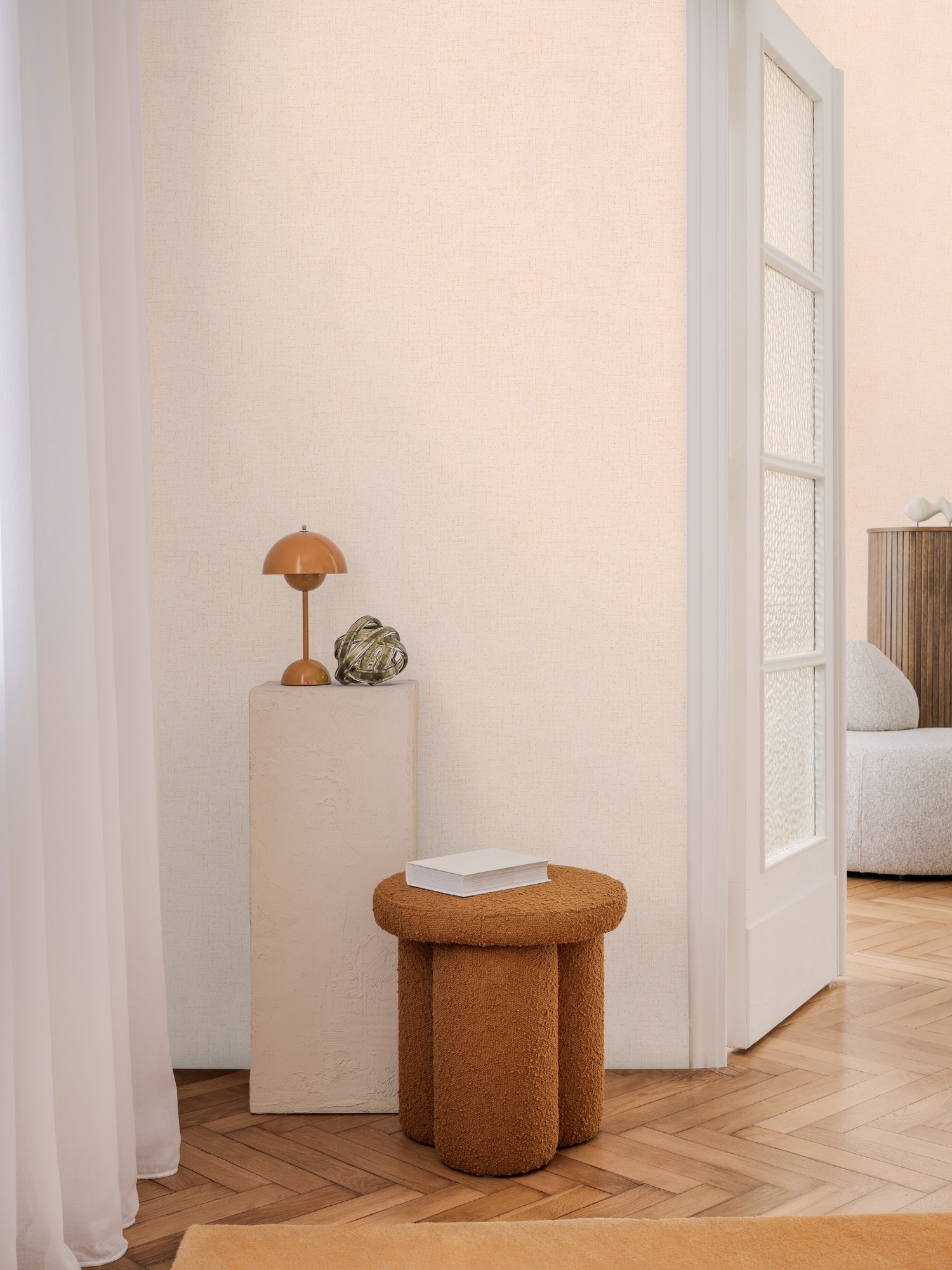 CosmoLiving by Cosmopolitan Vliestapete »Natural Texture – Struktur-Unitapete« matt strukturiert Zeitlose Vliestapete in natürlicher Leinenoptik