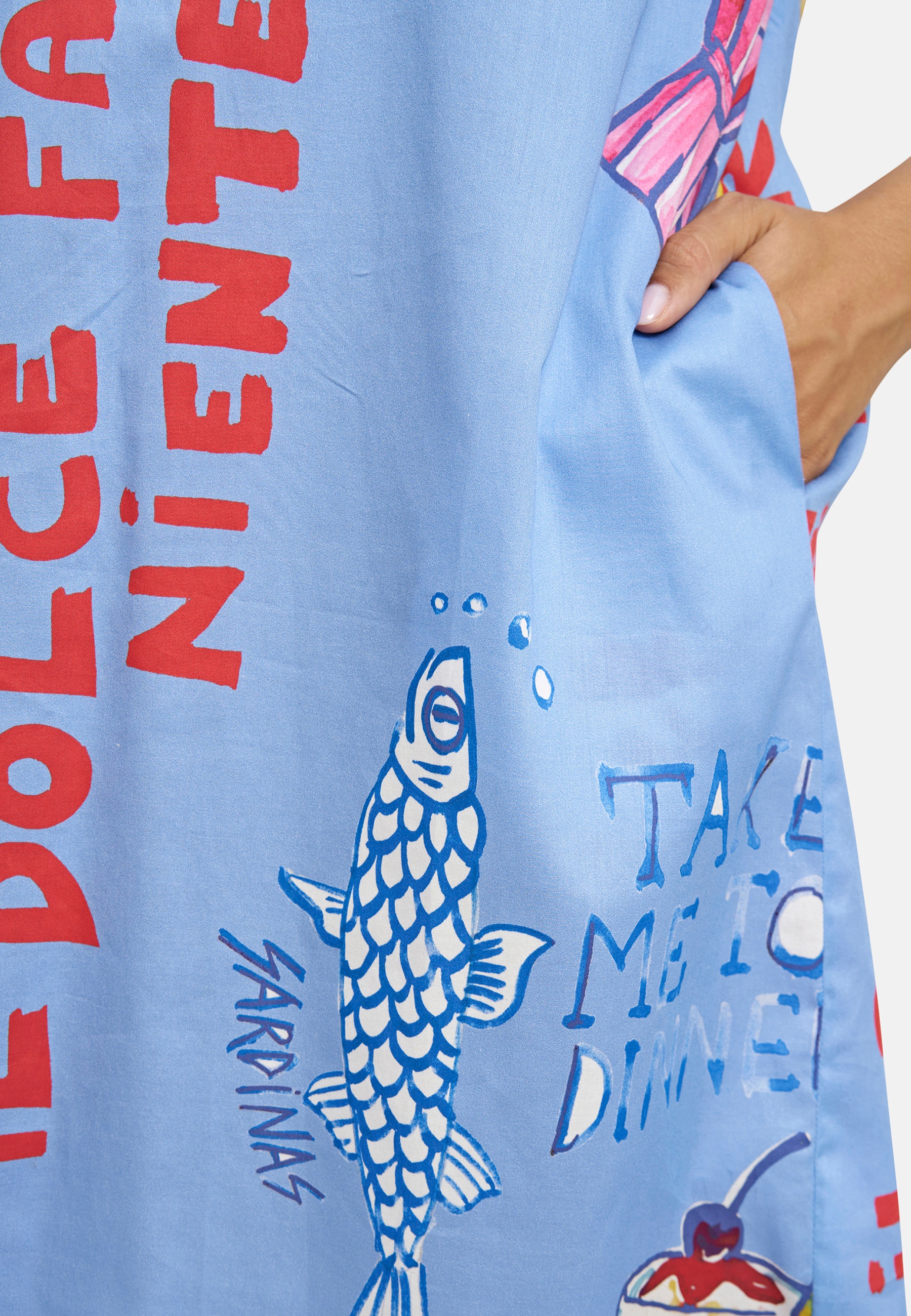 Milano Italy Sommerkleid Eingrifftaschen mit Taschen