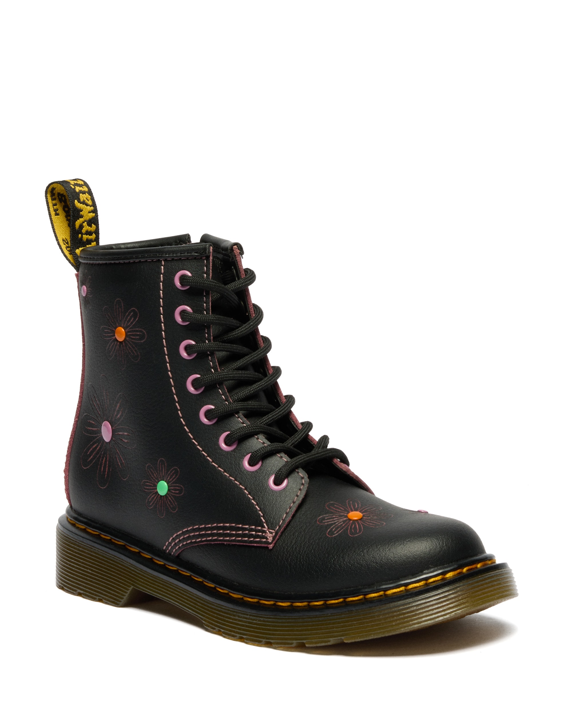 DR. MARTENS Schnürboots "1460 J" Blockabsatz Stiefelette, 8-Eye Boot mit auffälliger Verzierung