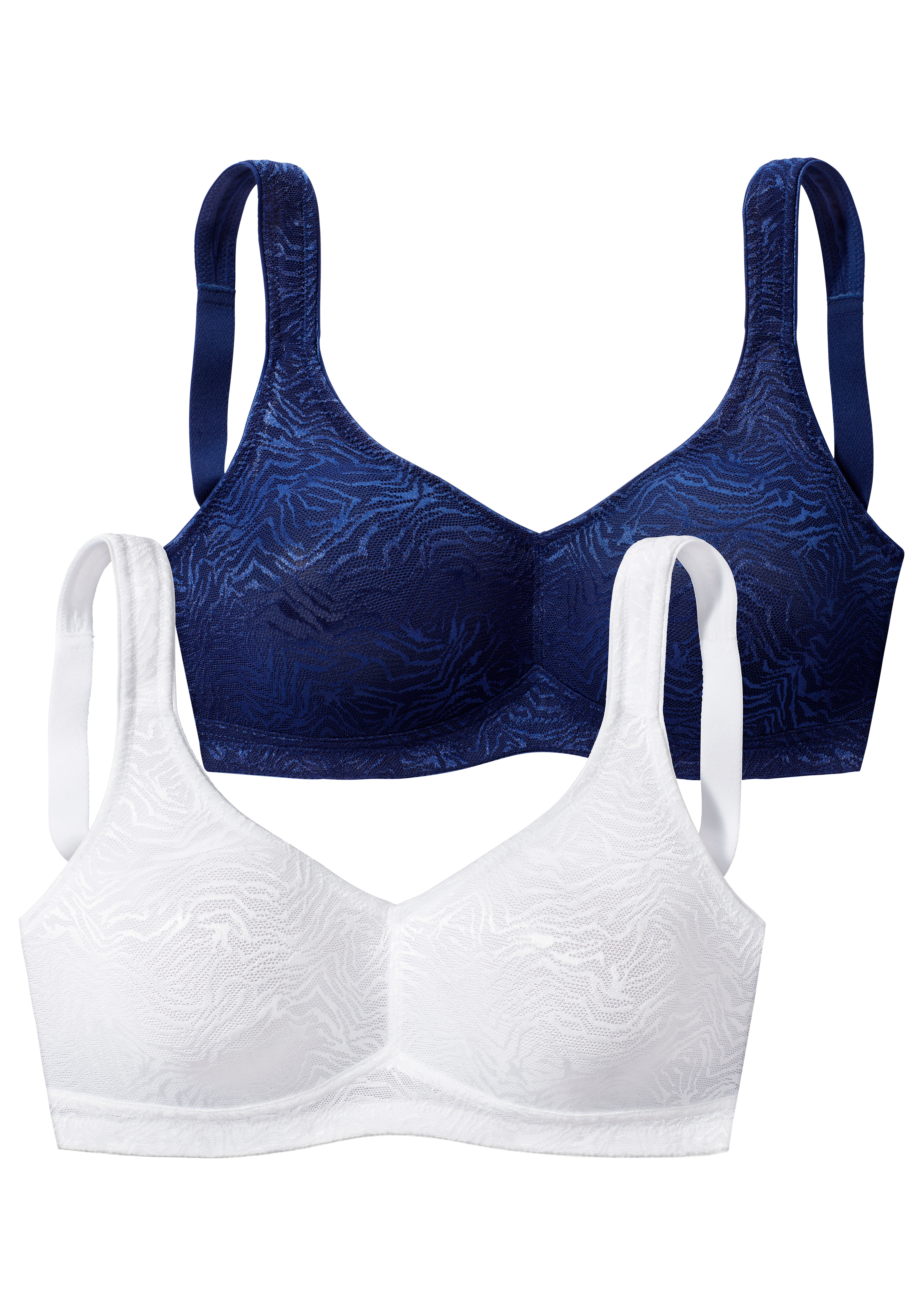 petite fleur by Lascana Soft-BH Packung, ohne Bügel aus glänzendem Jacquard im Animal-Design – große Größen
