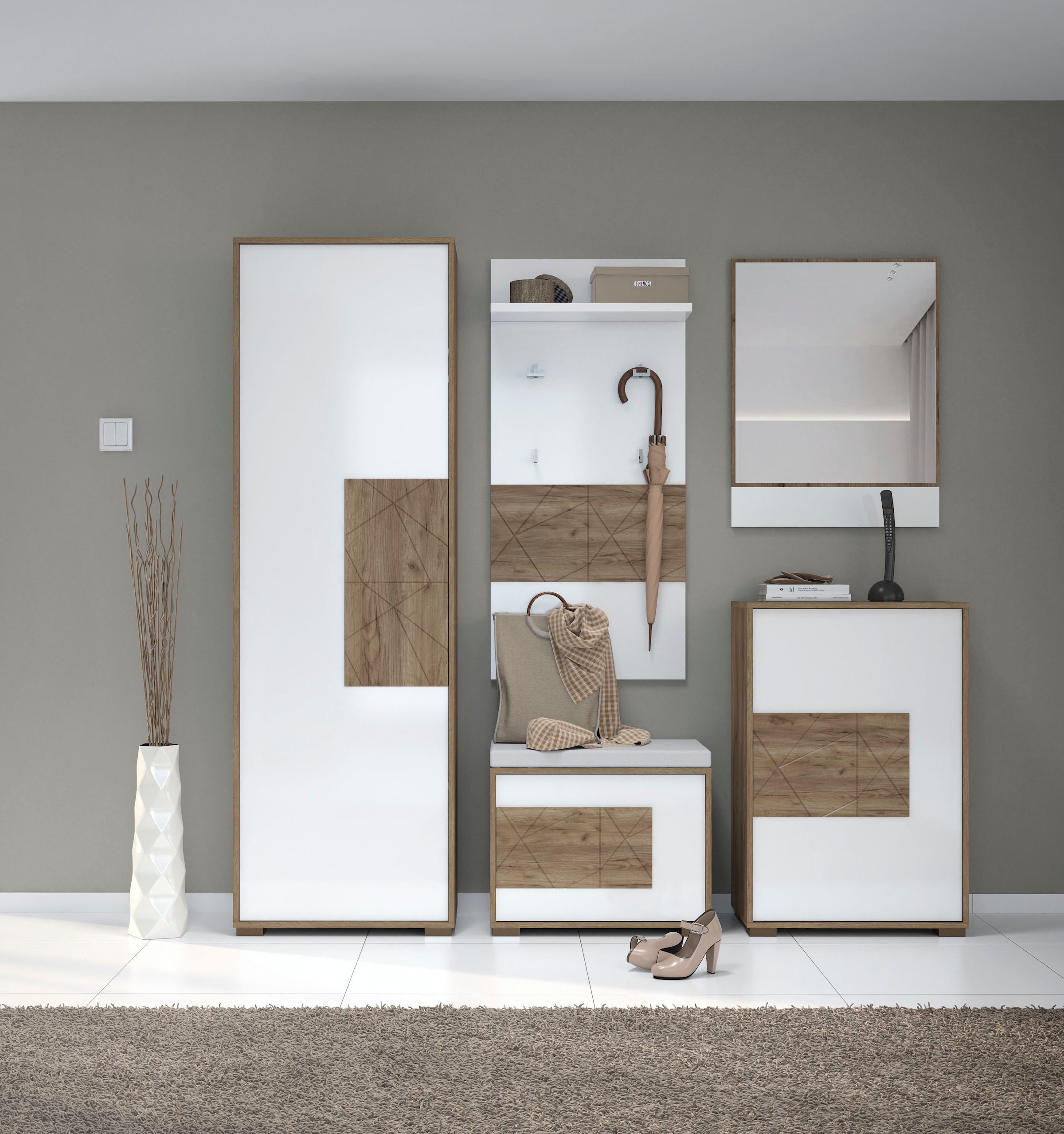 Places of Style BAUR »Stela«, Garderobenschrank Push-to-open-Funktion | mit