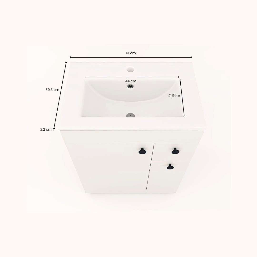 welltime Badmöbel-Set »Badmöbel-Set Braga, Schrank mit Waschbecken, Hängeschrank und Spiegel«, WBU mit Wachbecken und Hängeschrank inkl. LED-Beleuchtung, Spiegel