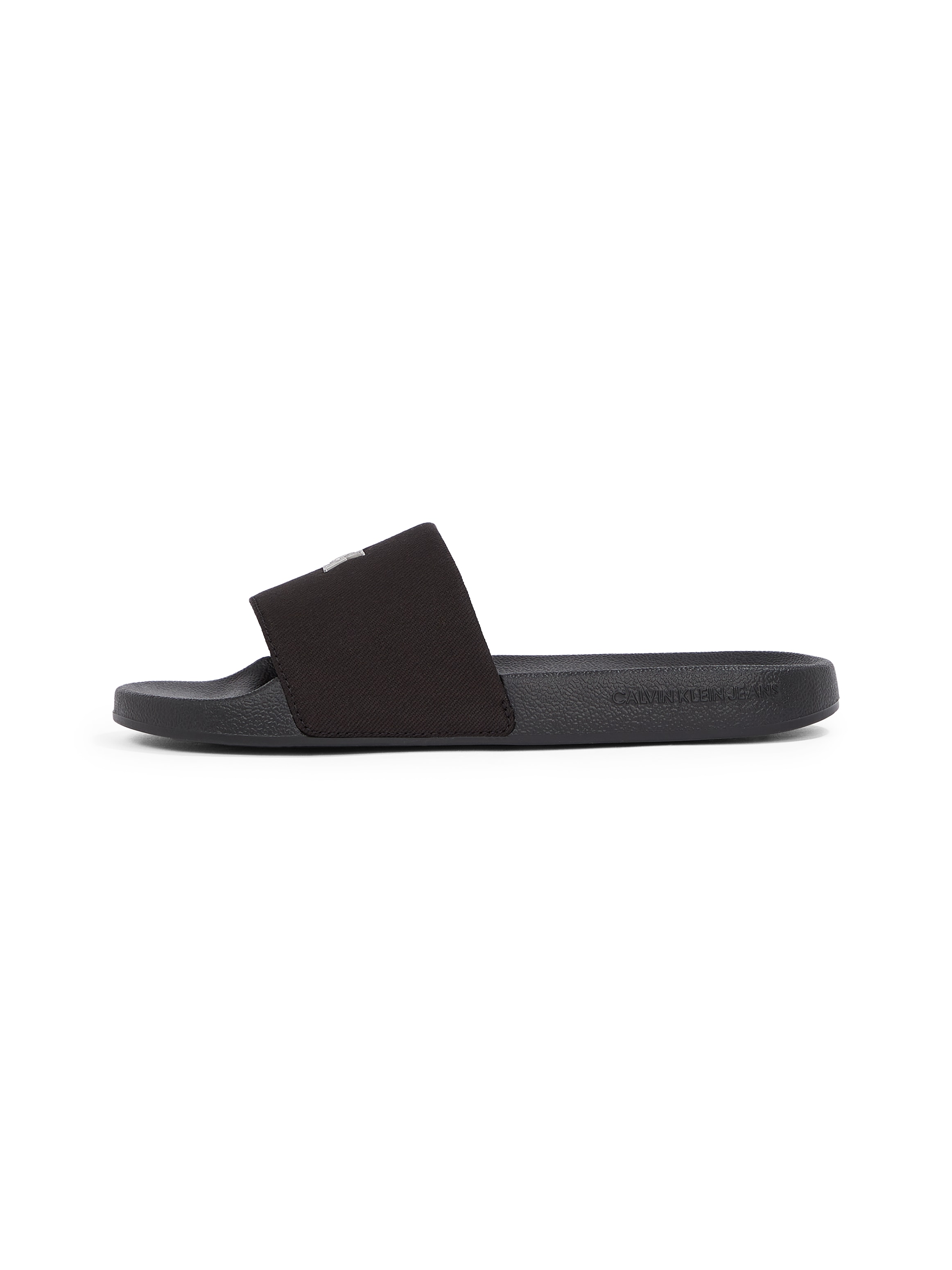 Calvin Klein Jeans Pantolette »SLIDE MONOGRAM HARDWARE«, Poolslides, Schlappen, Sommerschuh, Strandschuh zum Schlupfen