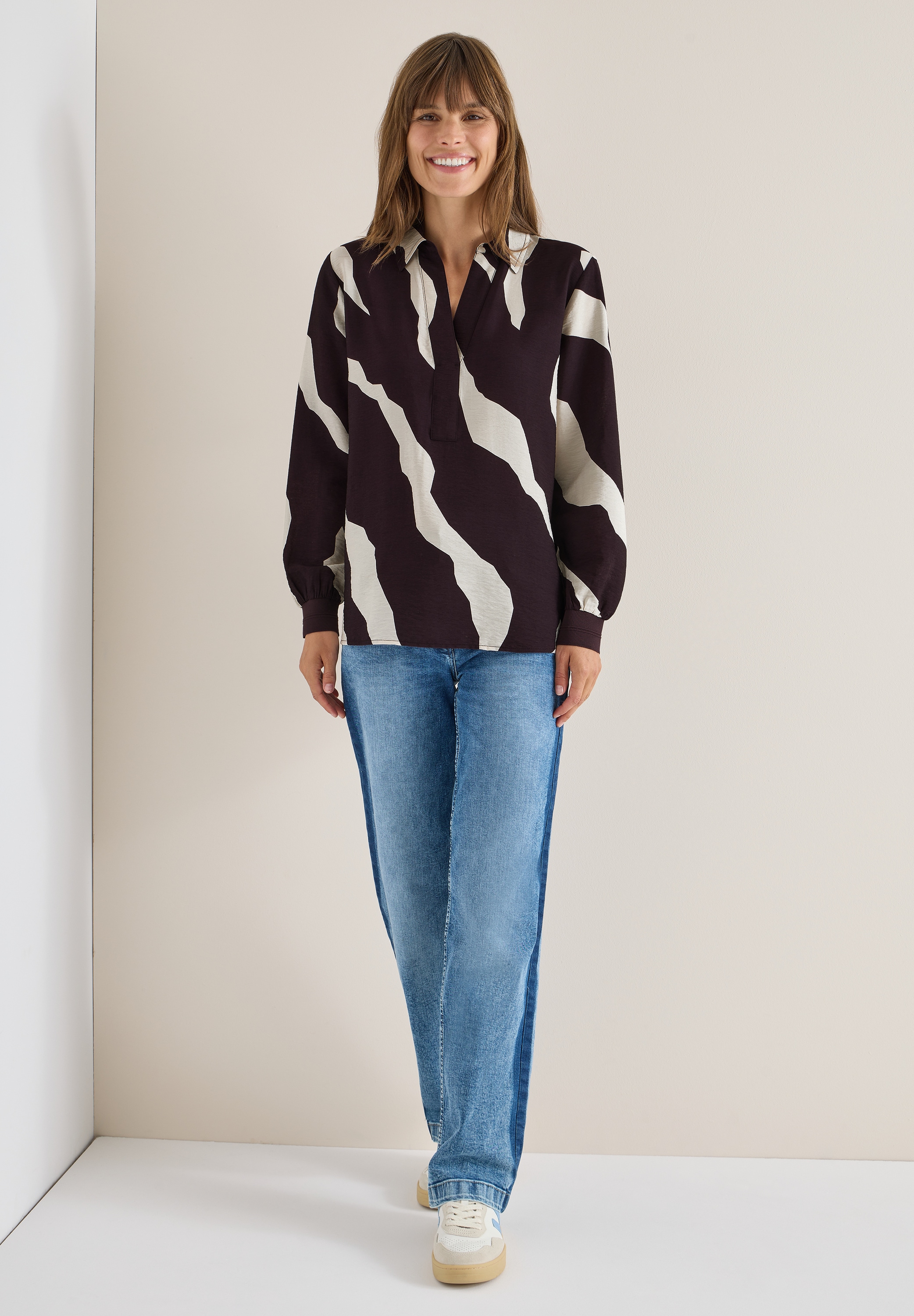 Cecil Langarmbluse mit grafischem Muster