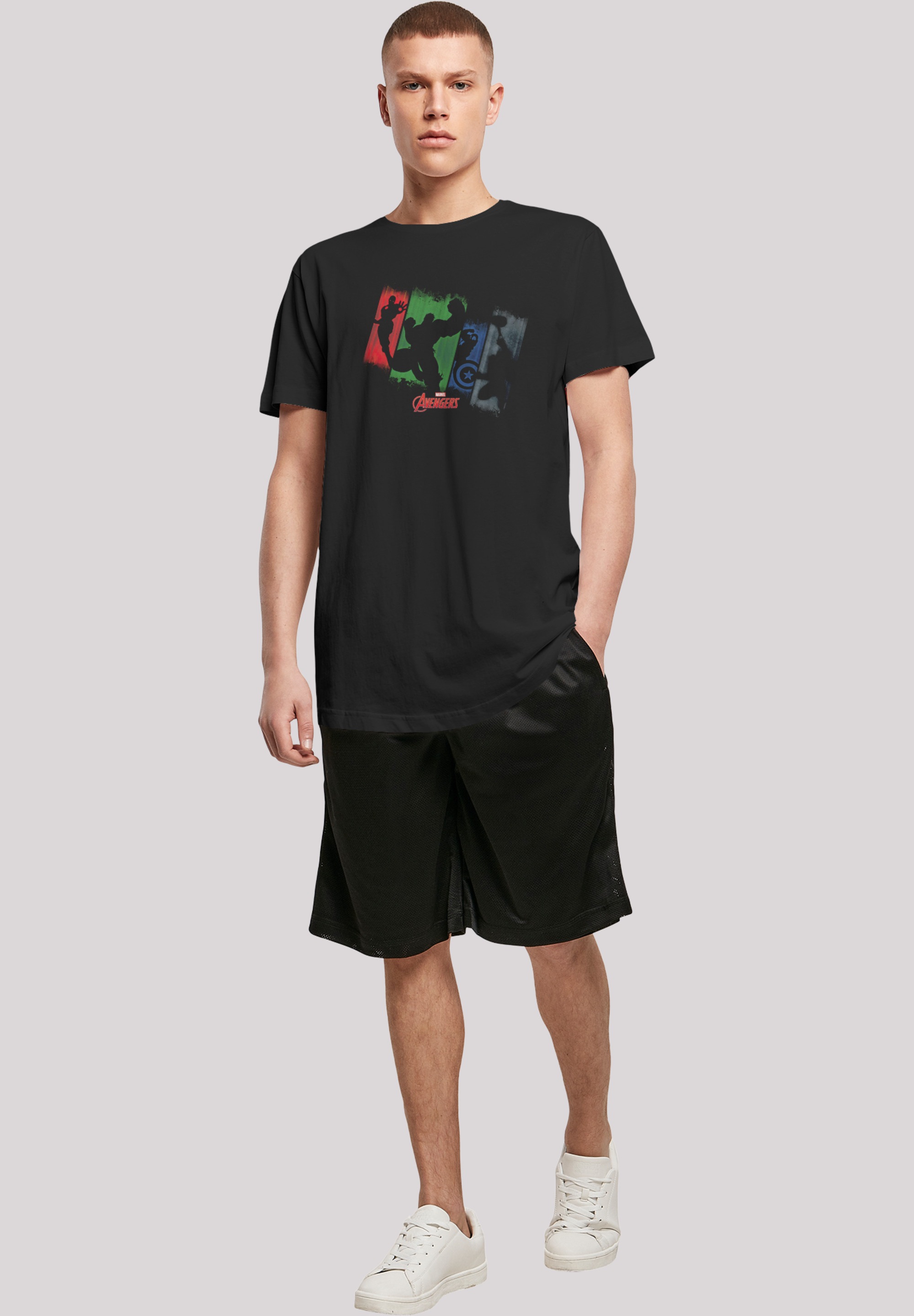 F4NT4STIC T-Shirt »Marvel Superhelden Avengers Team Punch Out«, Herren,Premium Merch,Lang,Longshirt,Logo Print