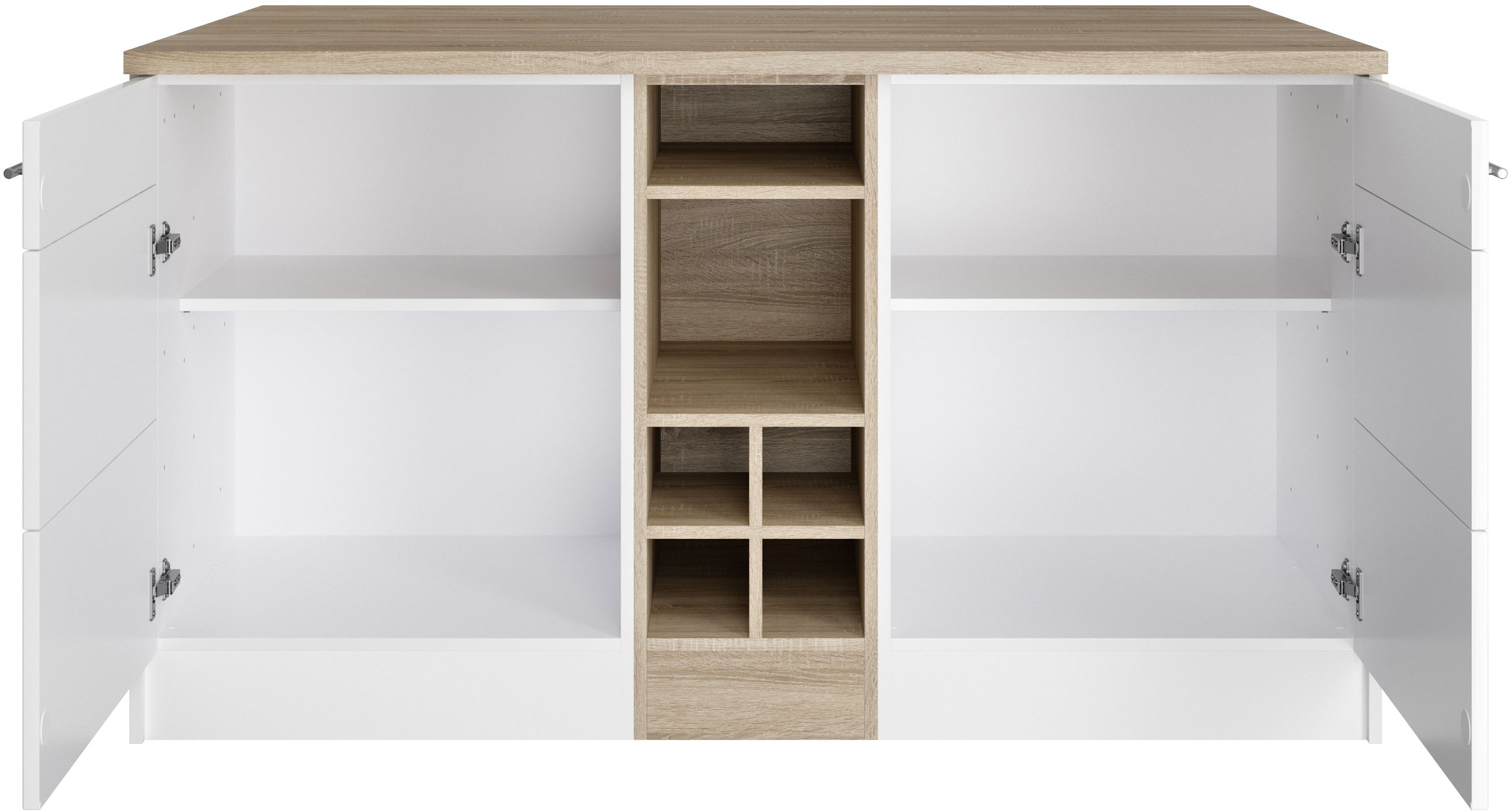 KOCHSTATION Kücheninsel »KS-Wien«, Breite 153 cm, MDF-Fronten, Flaschenregal