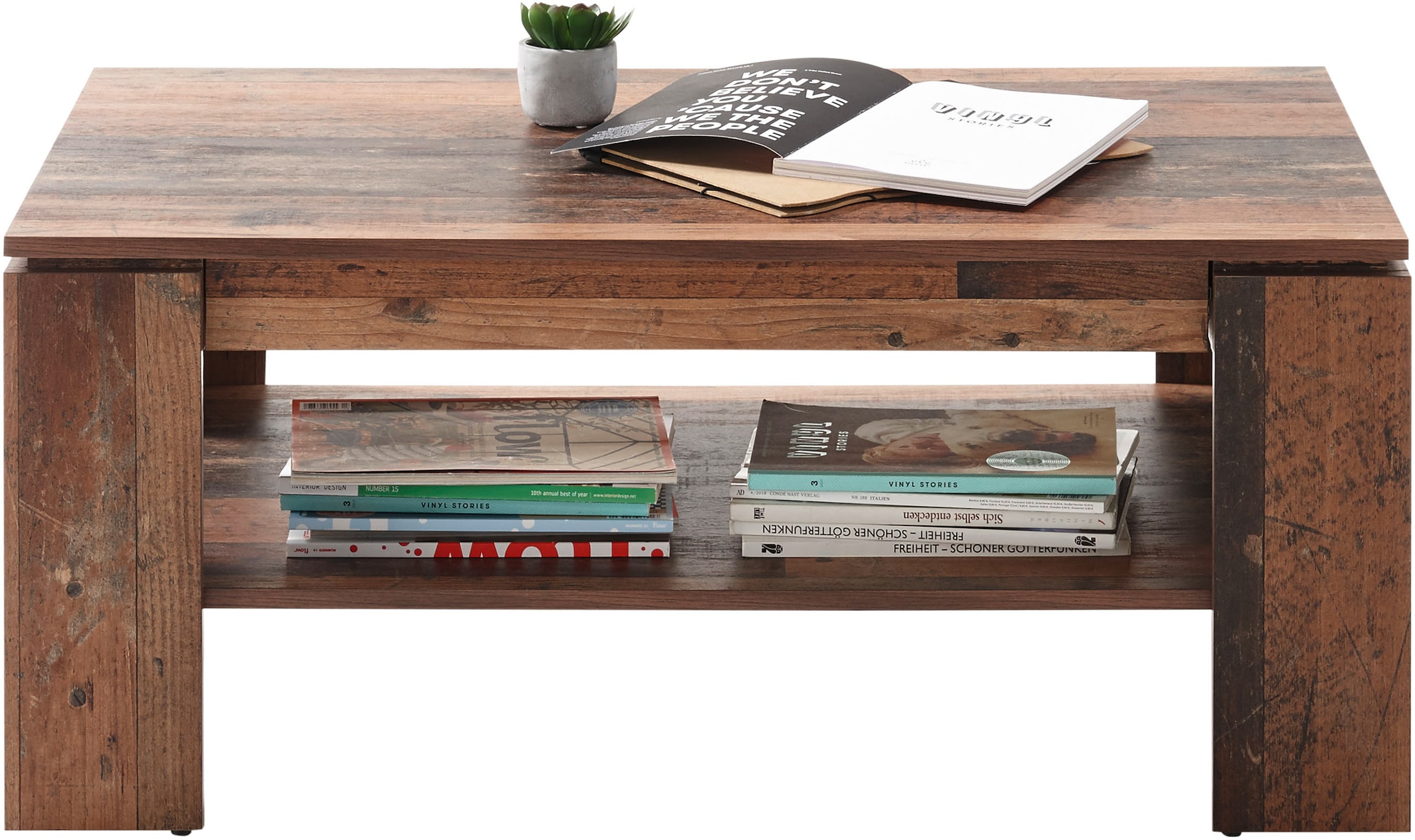 Stolkom Couchtisch »Harrison mit Schublade, Tisch im Old Style Dekor, BxHxT 100x44x60 cm«, (Couchtisch, Wohnzimmertisch), 1 Schubkasten, 1 Ablageboden, Old Style Dekor