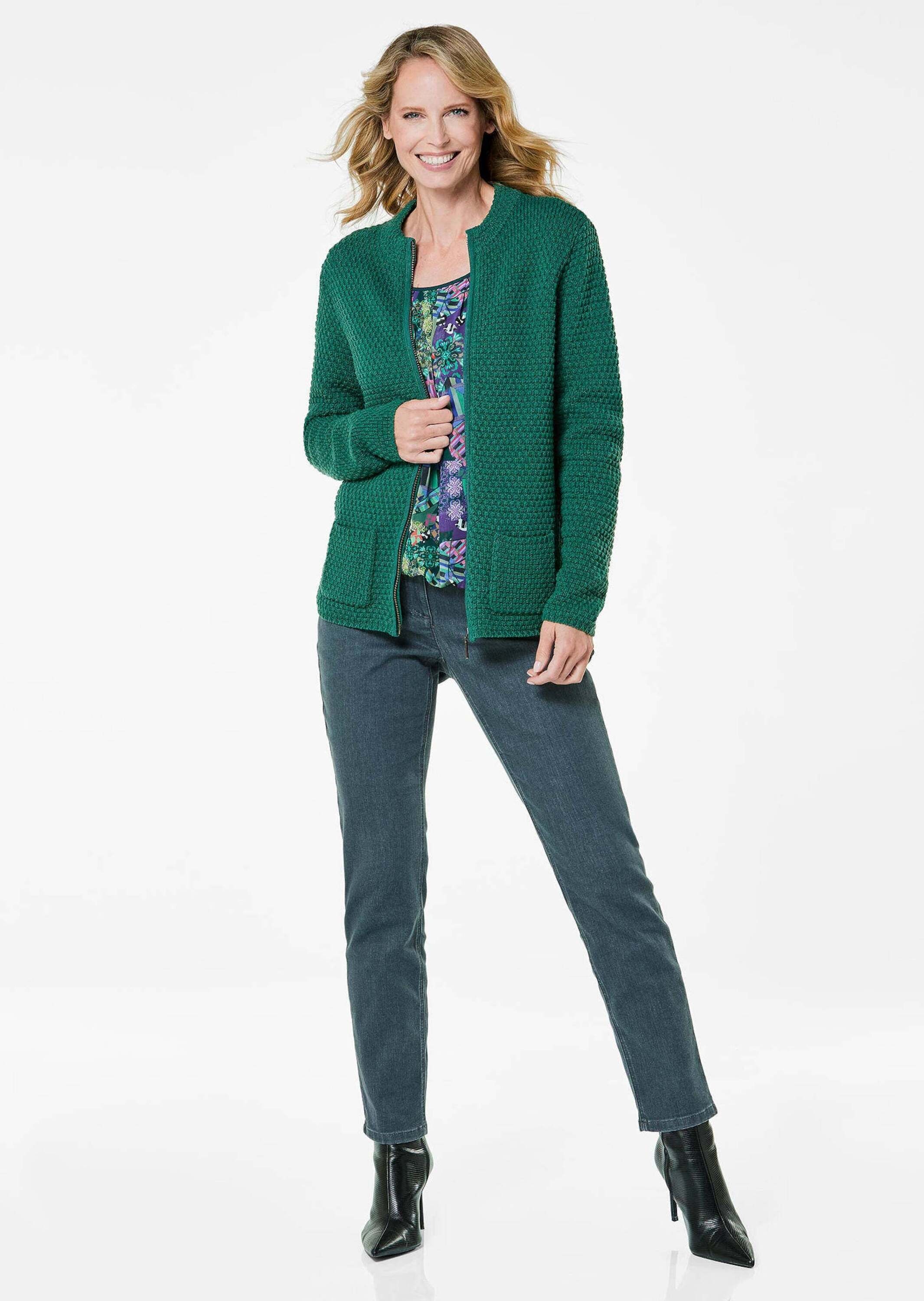 GOLDNER Strickpullover "Kurzgröße Elegante Wolljacke mit Noppenstruktur" 3D günstig online kaufen