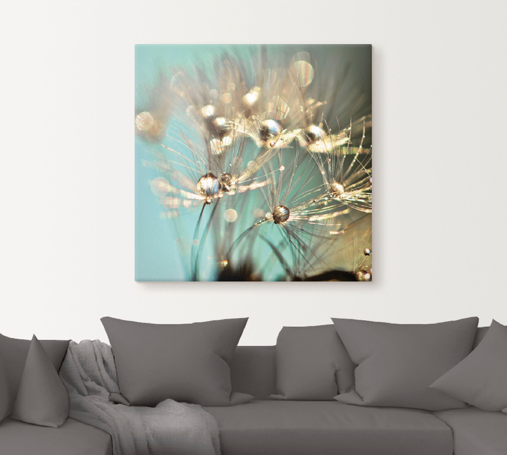 Artland Wandbild »Pusteblume glänzendes Gold«, Blumen, (1 St.), als Alubild, Outdoorbild, Leinwandbild, Poster, Wandaufkleber
