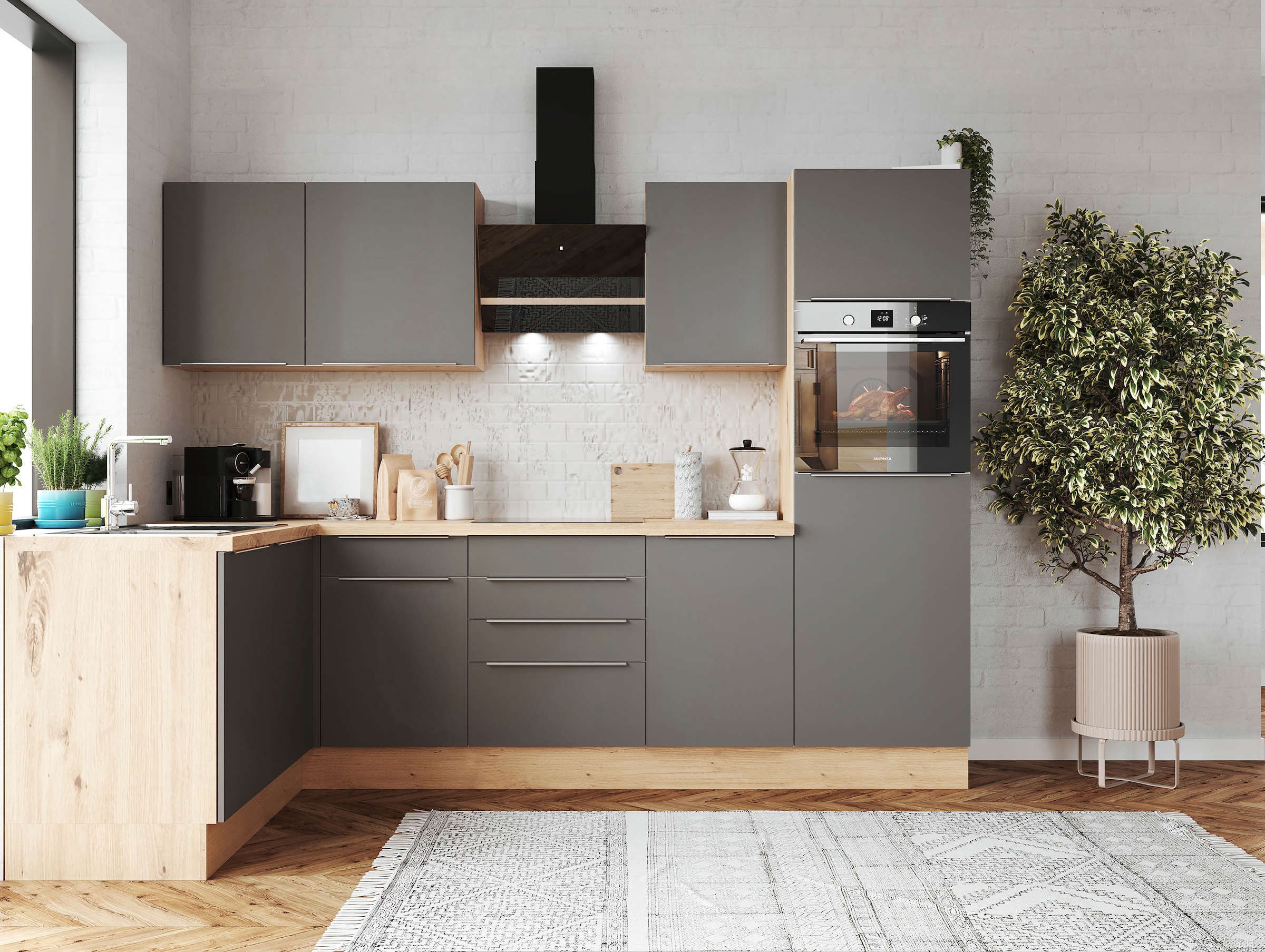 RESPEKTA Winkelküche »Safado aus der Serie Marleen«, Breite 280 cm, hochwertige  Ausstattung wie Soft Close Funktion kaufen | BAUR