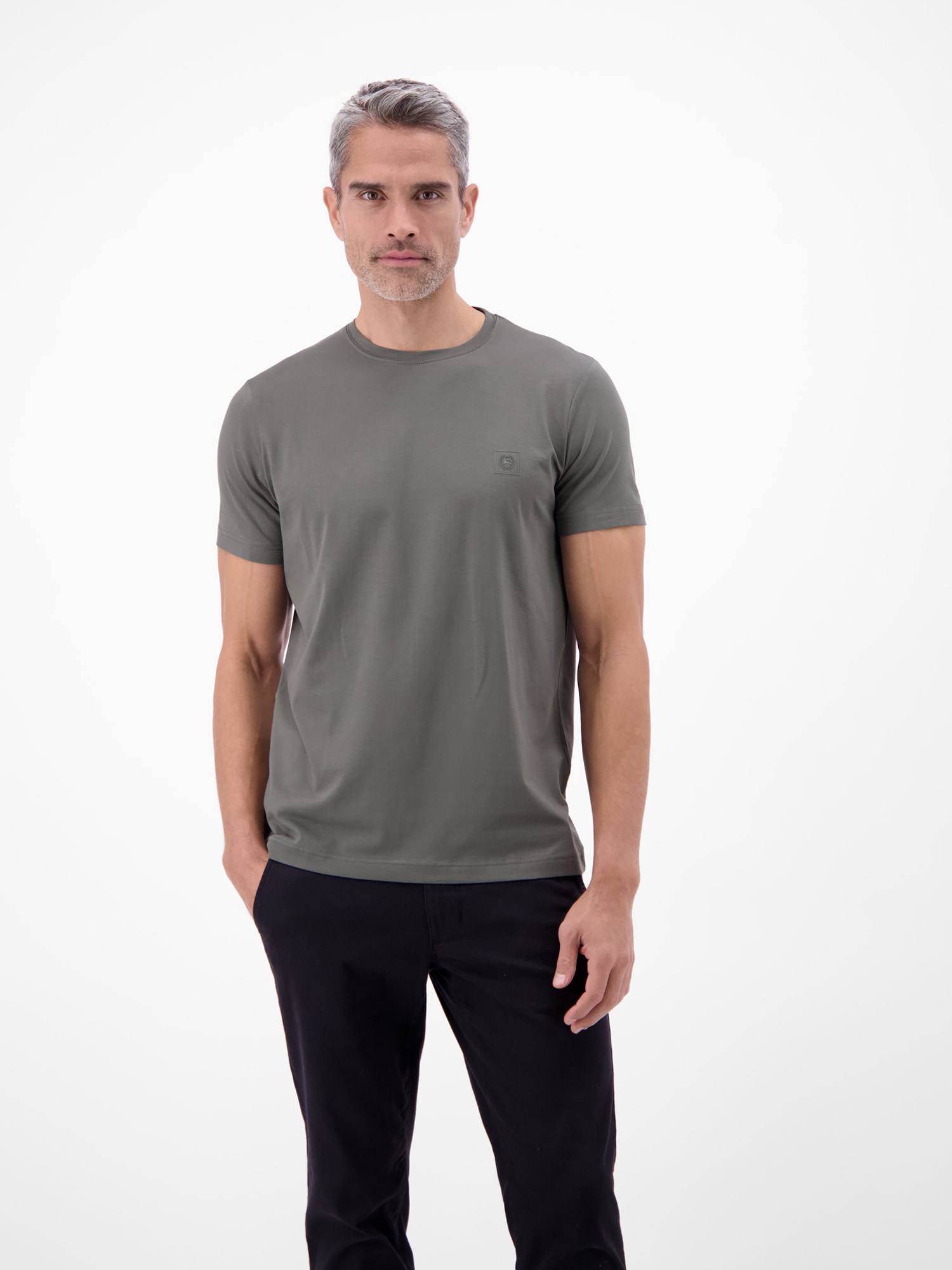 LERROS T-Shirt "Basic T-Shirt mit LERROS Logo-Print" Two-Tone-Optik / Einfarbig / Elastisch / Atmungsaktiv / Bequem
