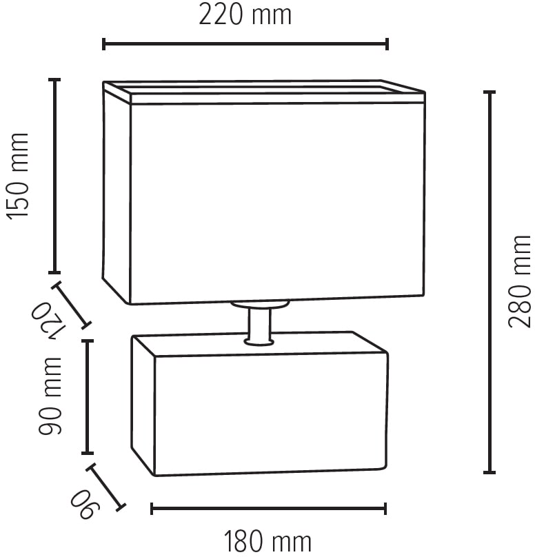 SPOT Light Tischleuchte »STRONG DOUBLE«, Stoff und BAUR Beton 1 Materialien: aus Leuchtenschirm Wertige flammig-flammig, echtes 