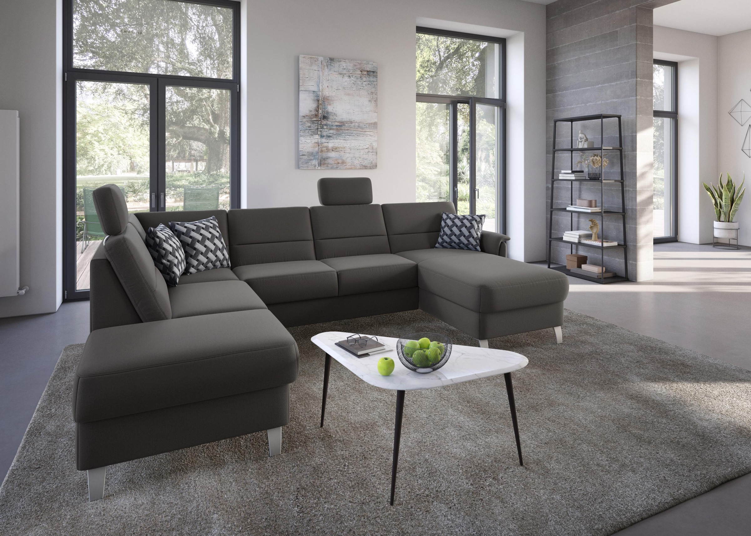 sit&more Wohnlandschaft »Palmera U-Form«, Federkern, wahlweise mit Bettfunktion und mit/ohne Stauraum