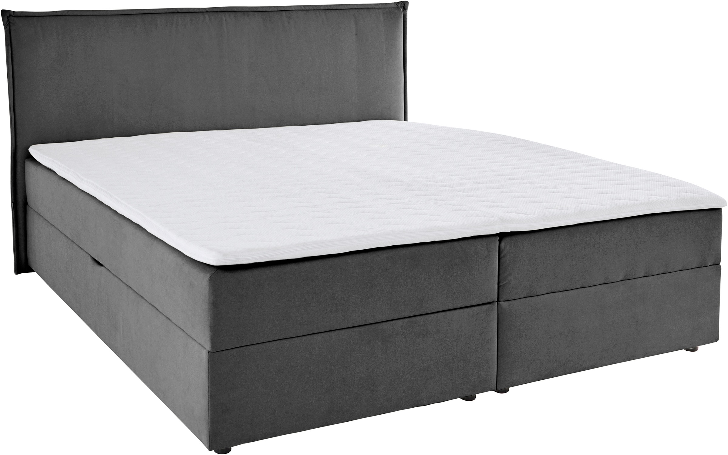 Boxbett S.OLIVER "Alissia inkl. Bettkasten und Topper- frei im Raum stellbar", anthrazit, B:198cm L:206cm, Komplettbetten, wahlweise mit Bonnell- oder TTFK-Matratze in H2, H3 o. H4 erhältlich 3